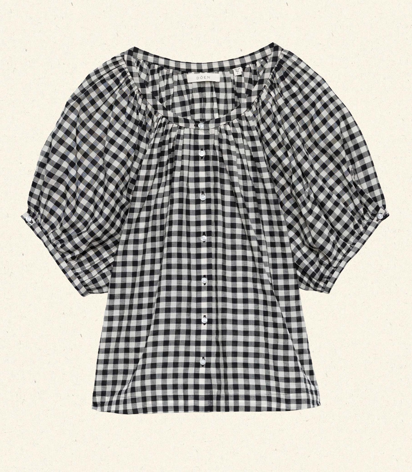 HMD -- JUNE TOP -- NOIR GRETA GINGHAM