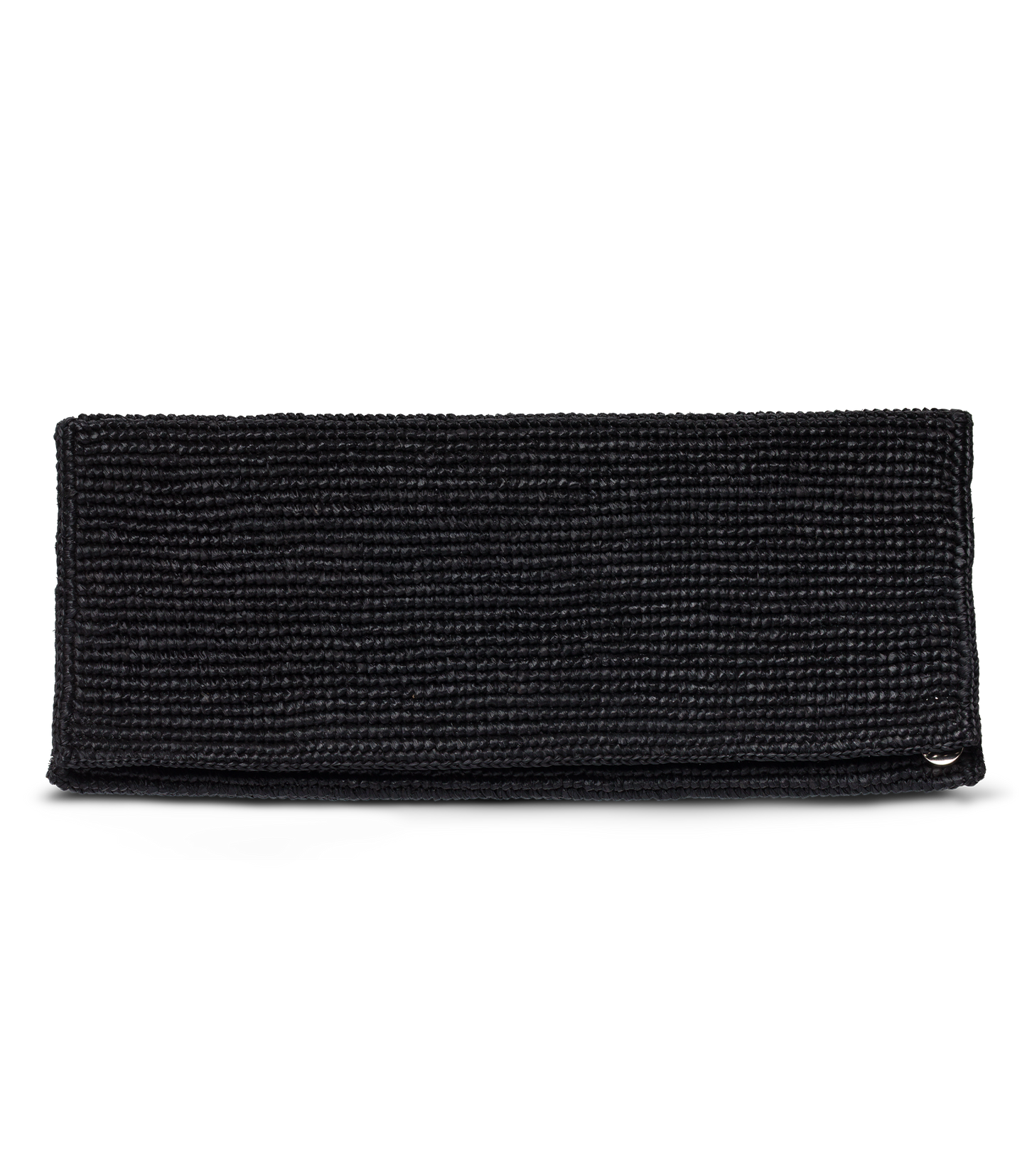 MURIEL CLUTCH -- BLACK RAFFIA