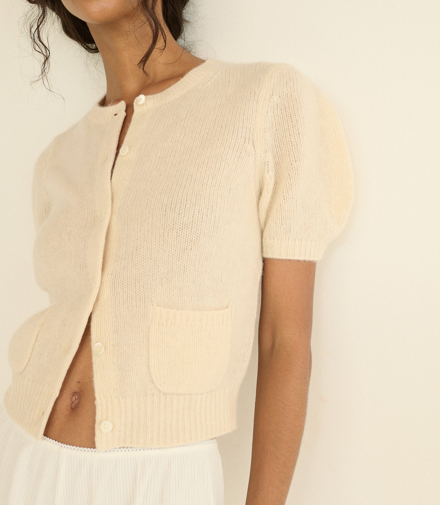ALESIA CASHMERE CARDIGAN -- DOGWOOD