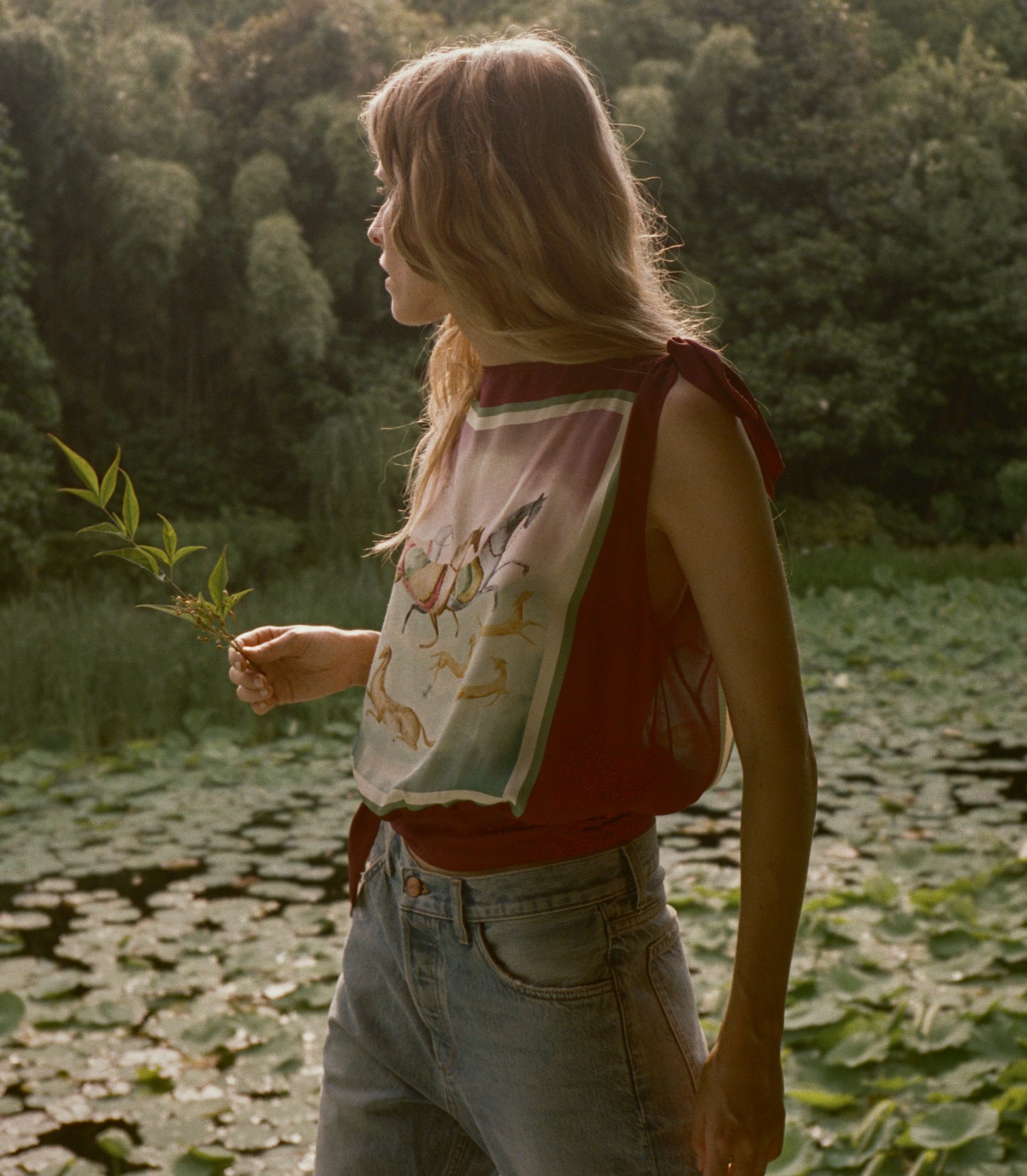 ALIETTE TOP -- GALLOPS FOULARD