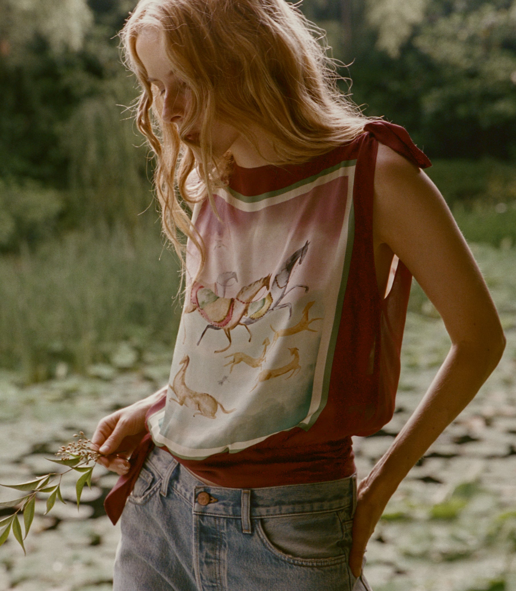 ALIETTE TOP -- GALLOPS FOULARD view 2
