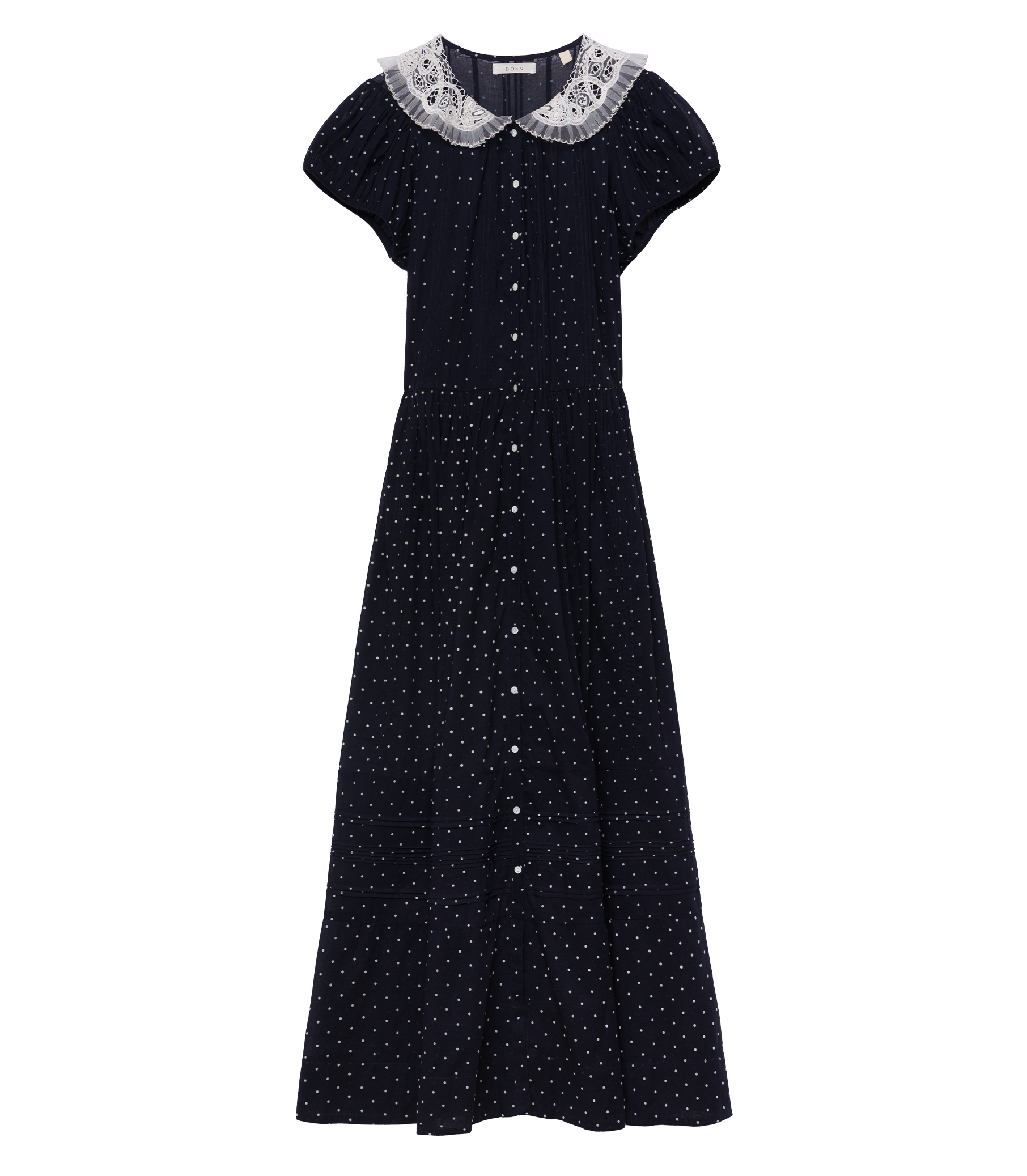 AMÉRIE DRESS -- NAVY FLOCK DOT view 7
