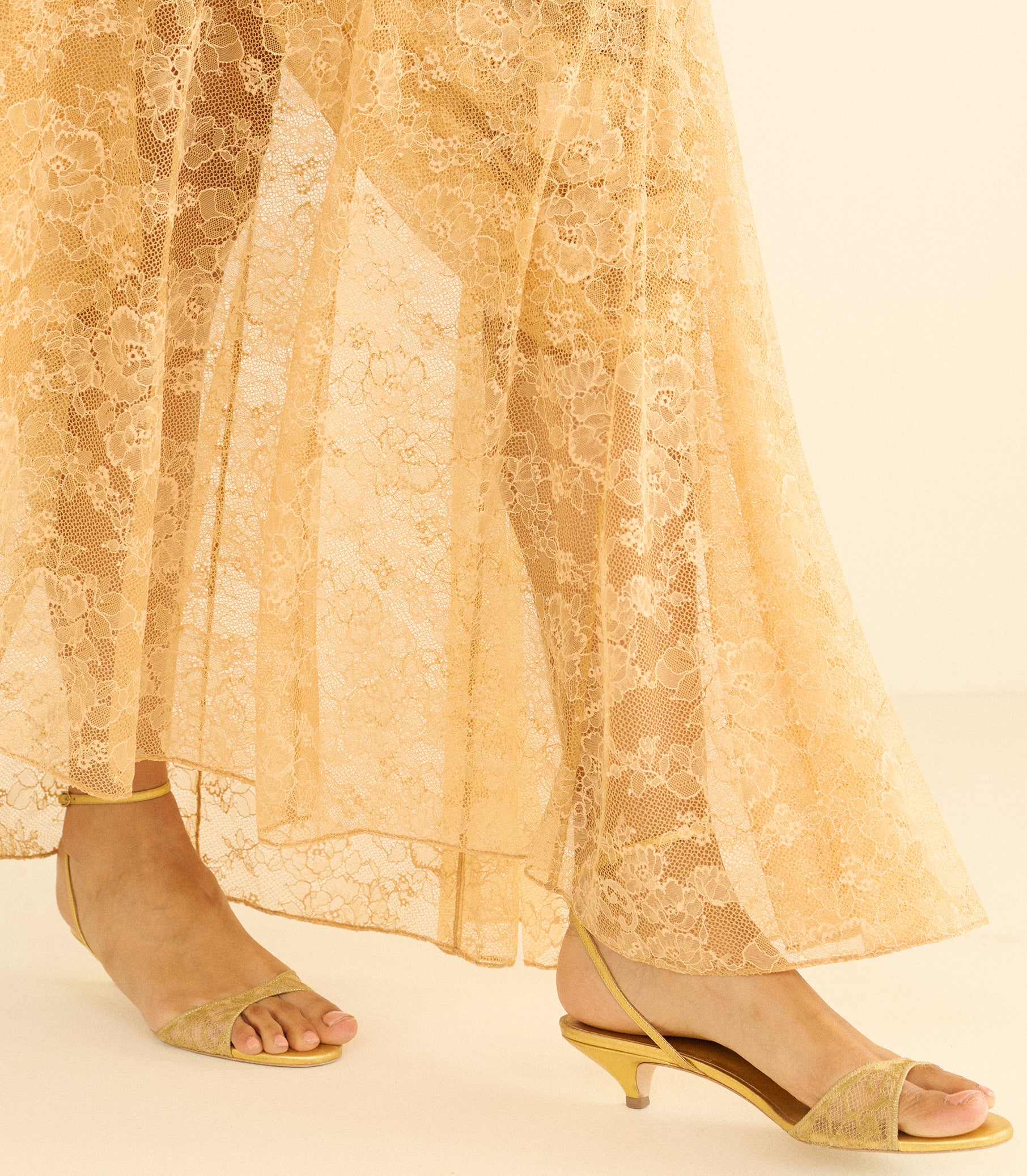 AMRA HEEL -- GOLD LACE view 2
