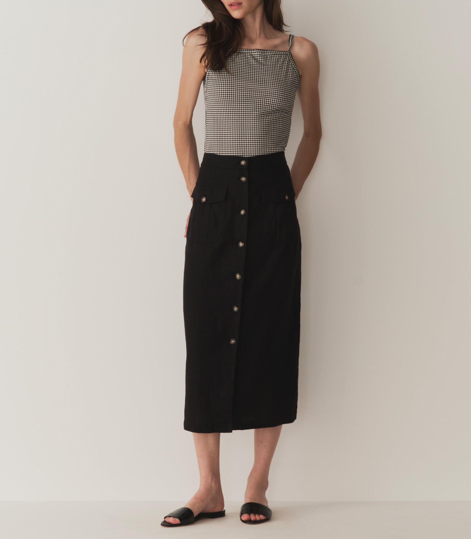 HMD -- ANGIE TANK -- NOIR LA MADDALENA GINGHAM view 4
