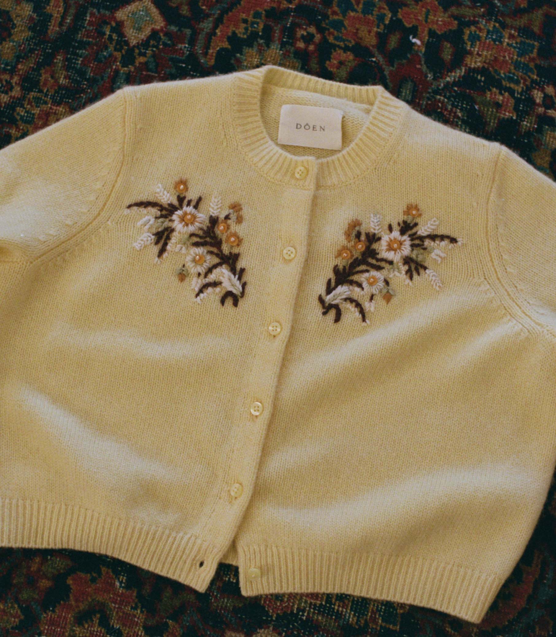 BABETTE CASHMERE CARDIGAN -- BUTTERCUP FLORAL EMBROIDERY view 4
