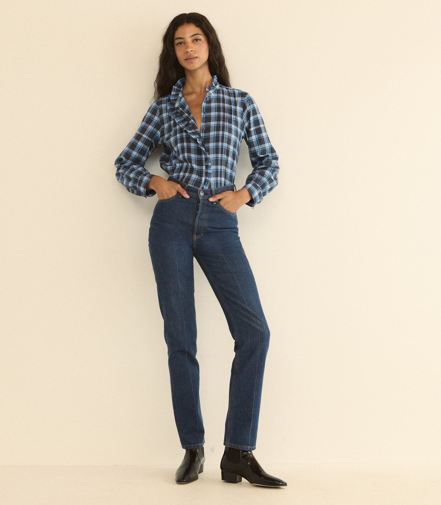 BARRETT TOP -- VALMONT PLAID