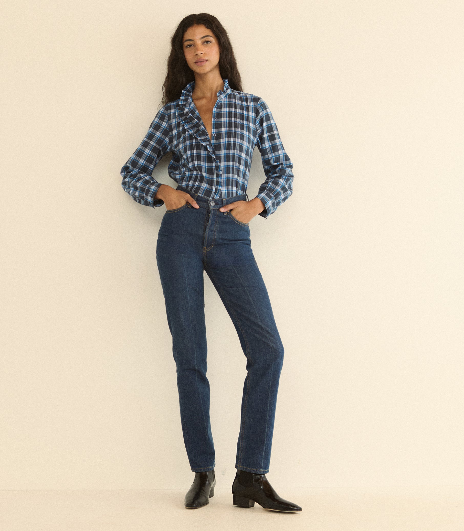 BARRETT TOP -- VALMONT PLAID view 3

