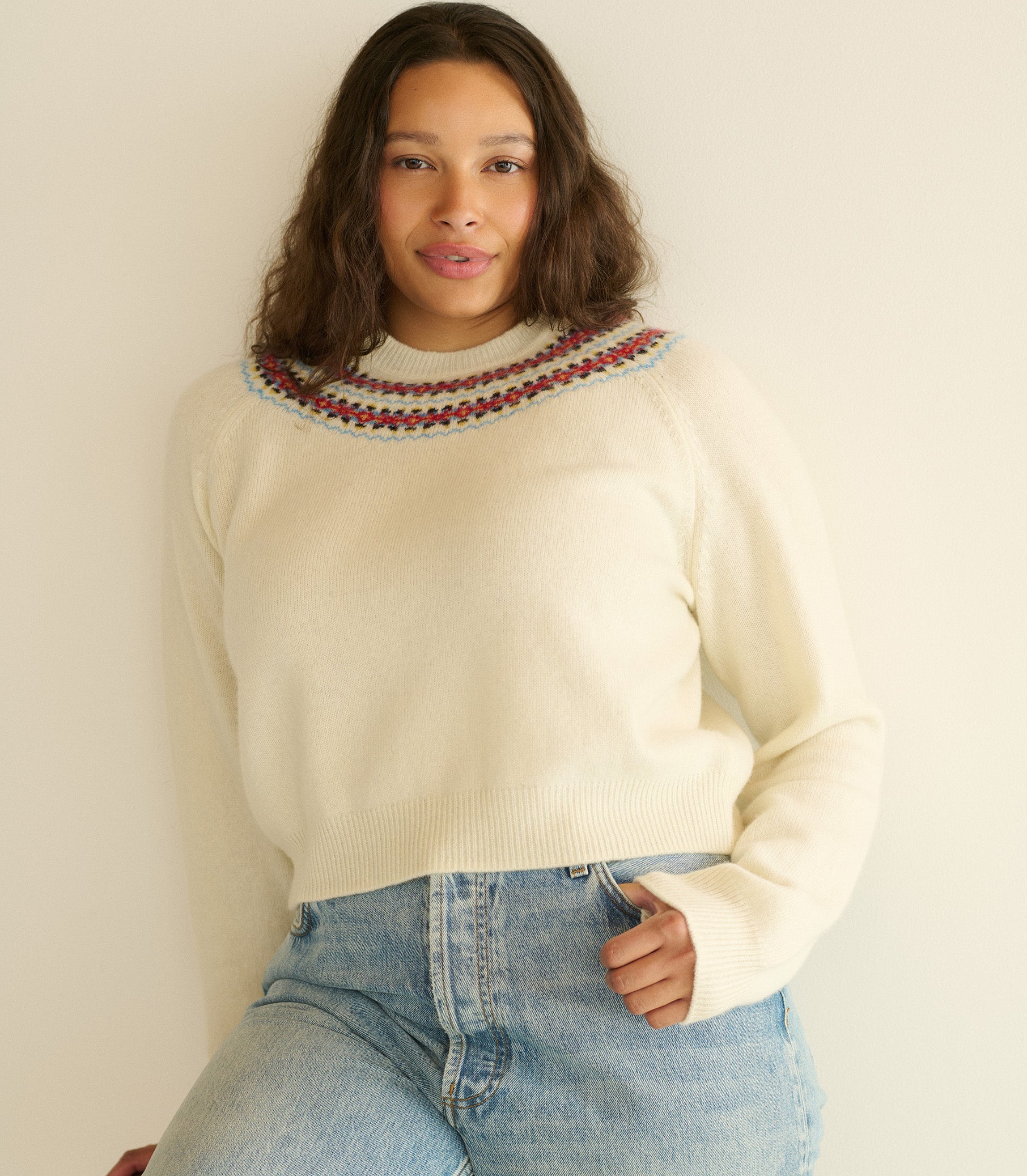 BONIFACE SWEATER -- IVORY ANNECY FAIR ISLE view 8
