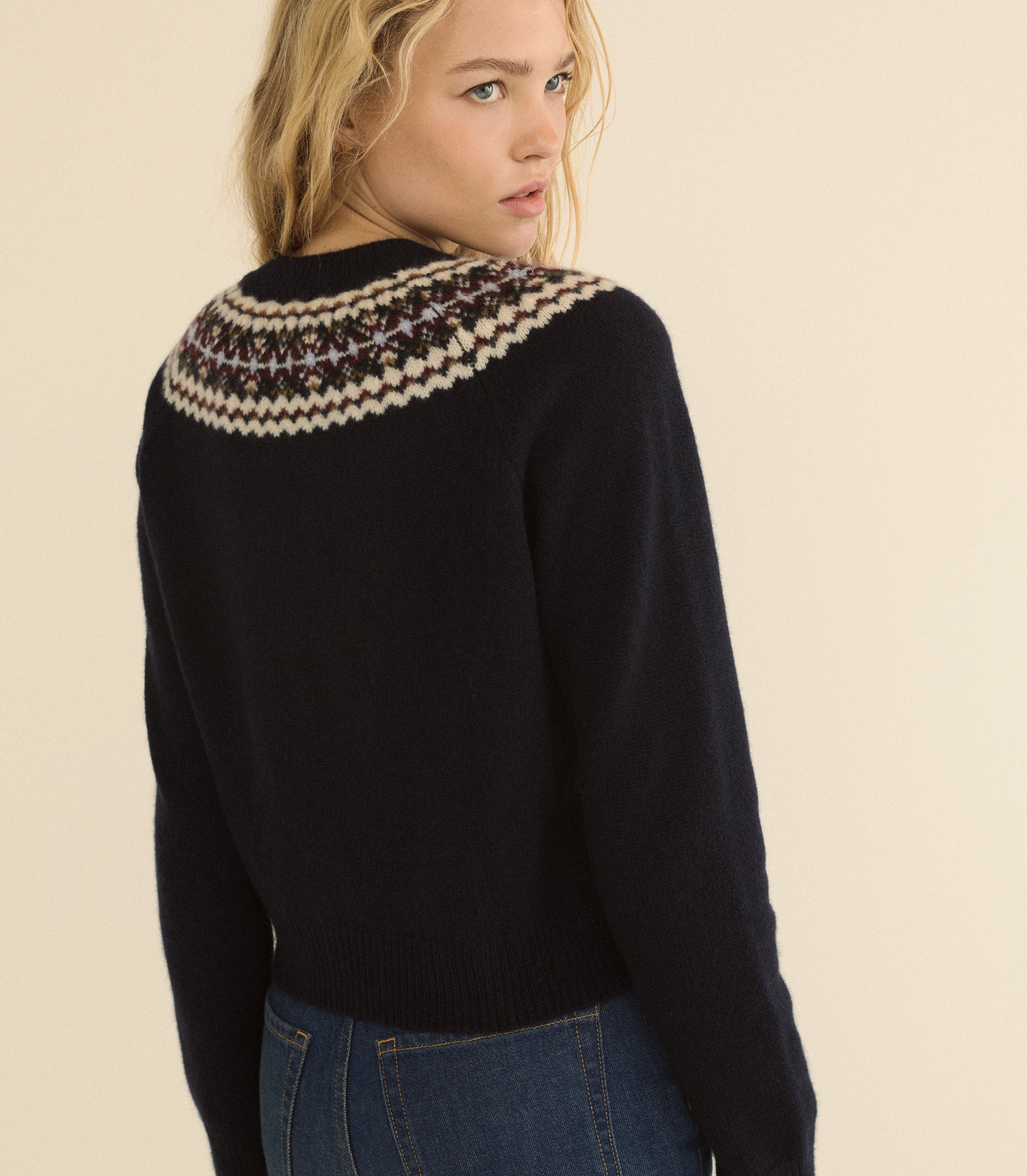 BONIFACE CASHMERE SWEATER -- NAVY view 7
