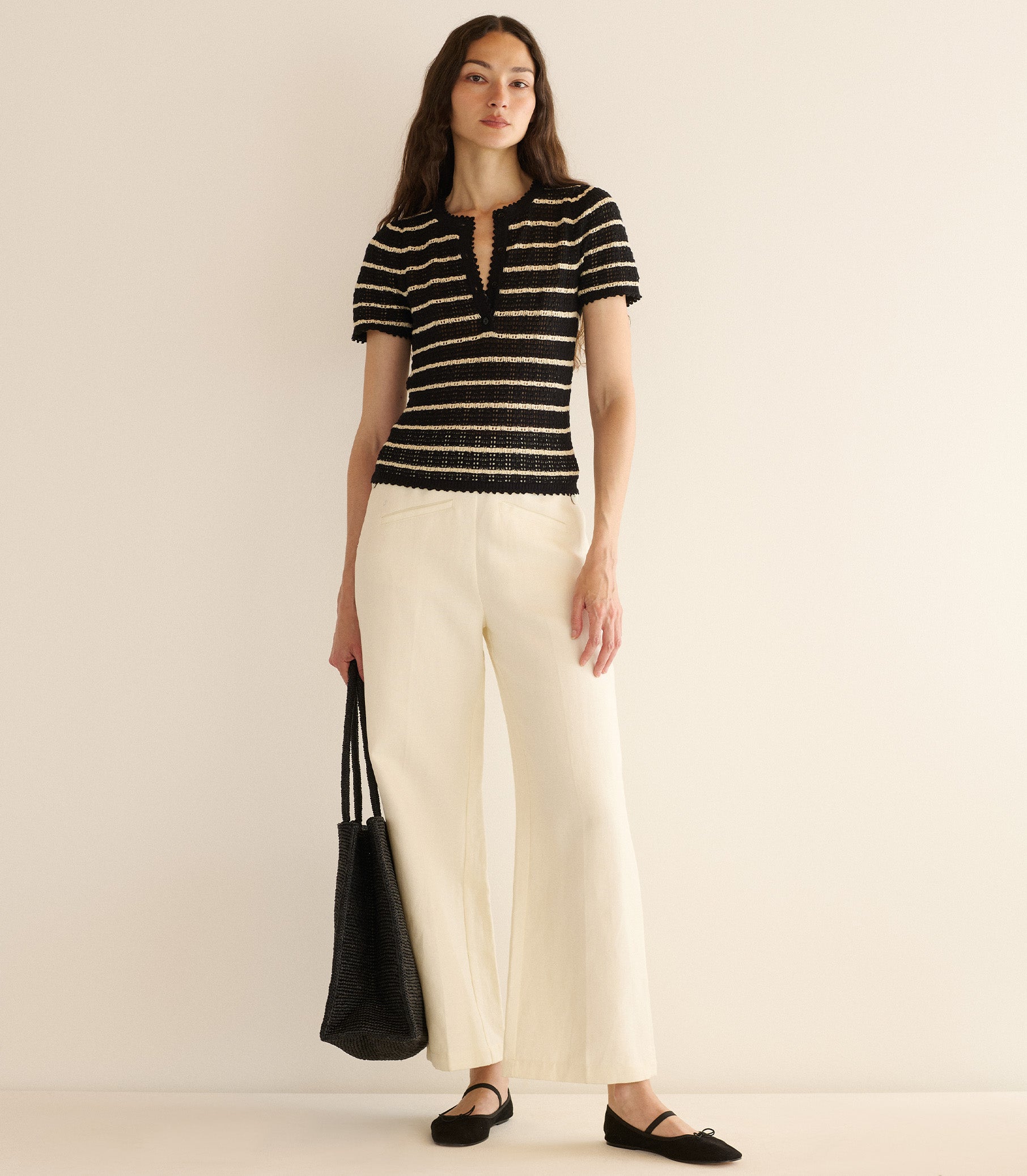 BRANDIE TOP -- NOIR ALLAIRE STRIPE view 3
