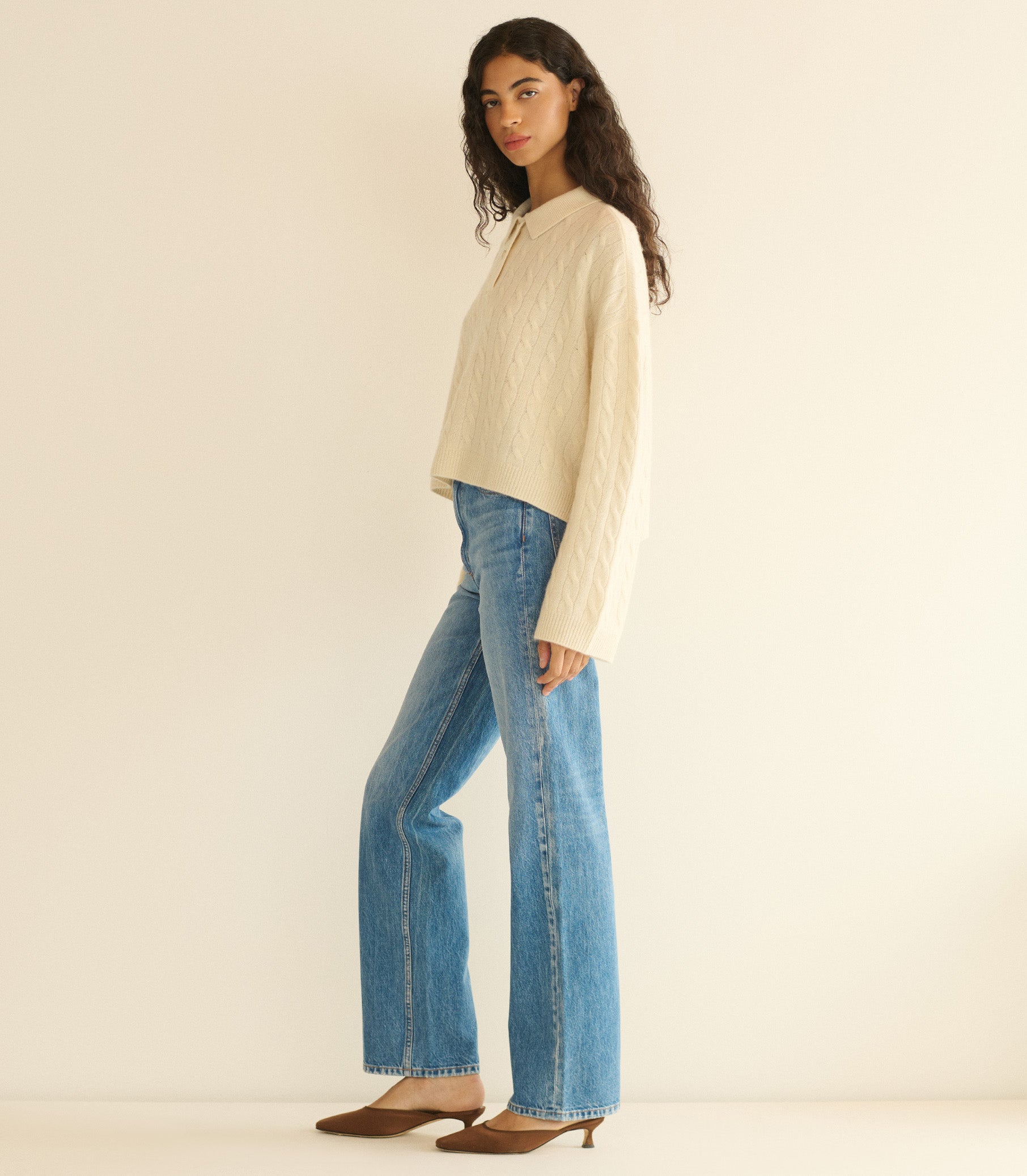 CAMBRIDGE CASHMERE SWEATER -- MAGNOLIA view 4
