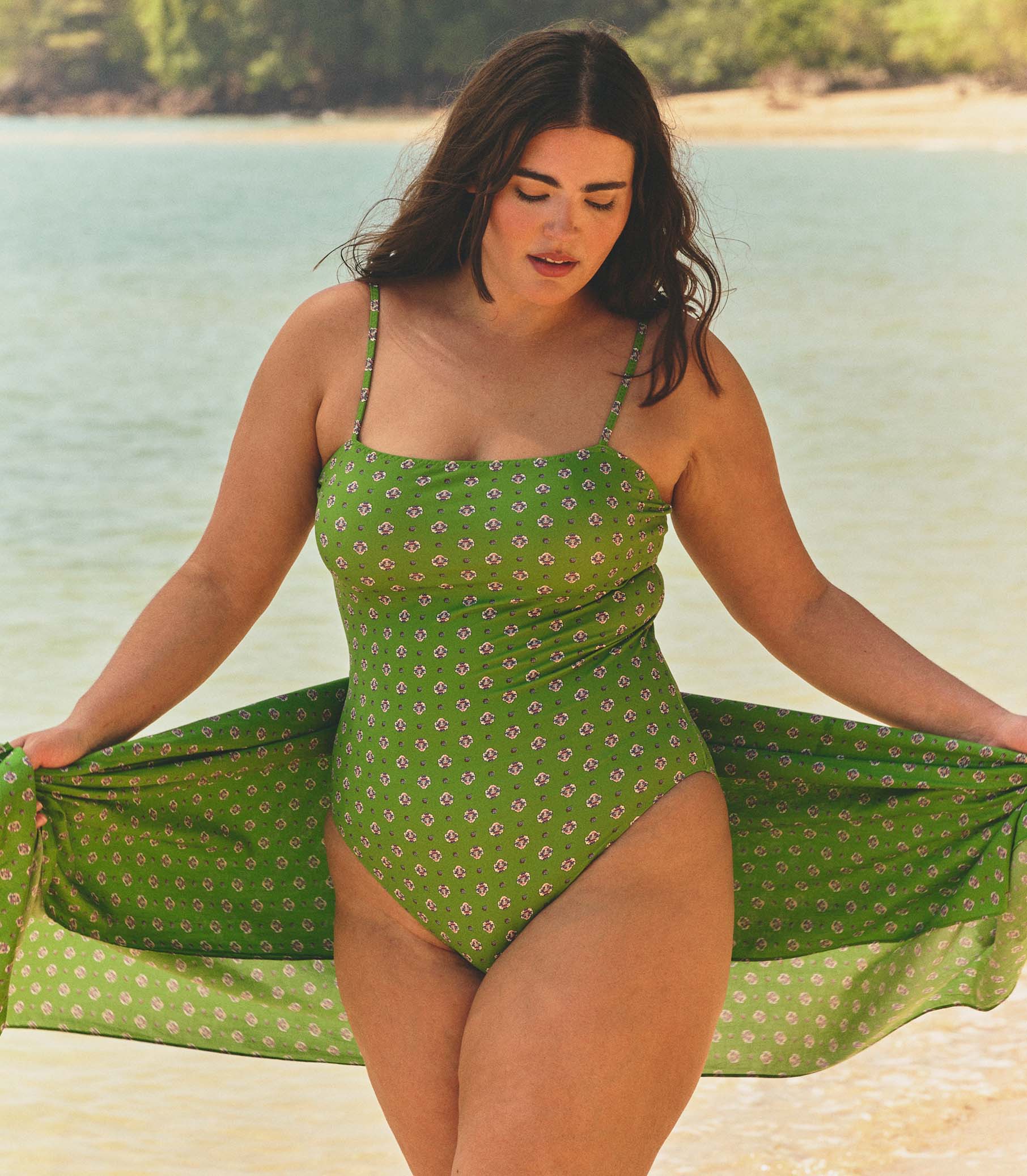 CASCAIS SARONG -- VERT CADIZ FOULARD view 6
