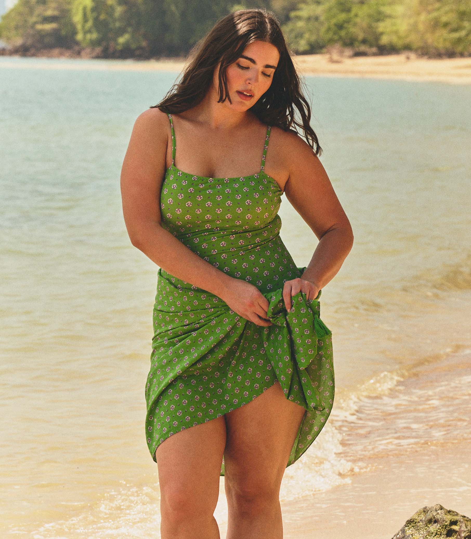 CASCAIS SARONG -- VERT CADIZ FOULARD view 7
