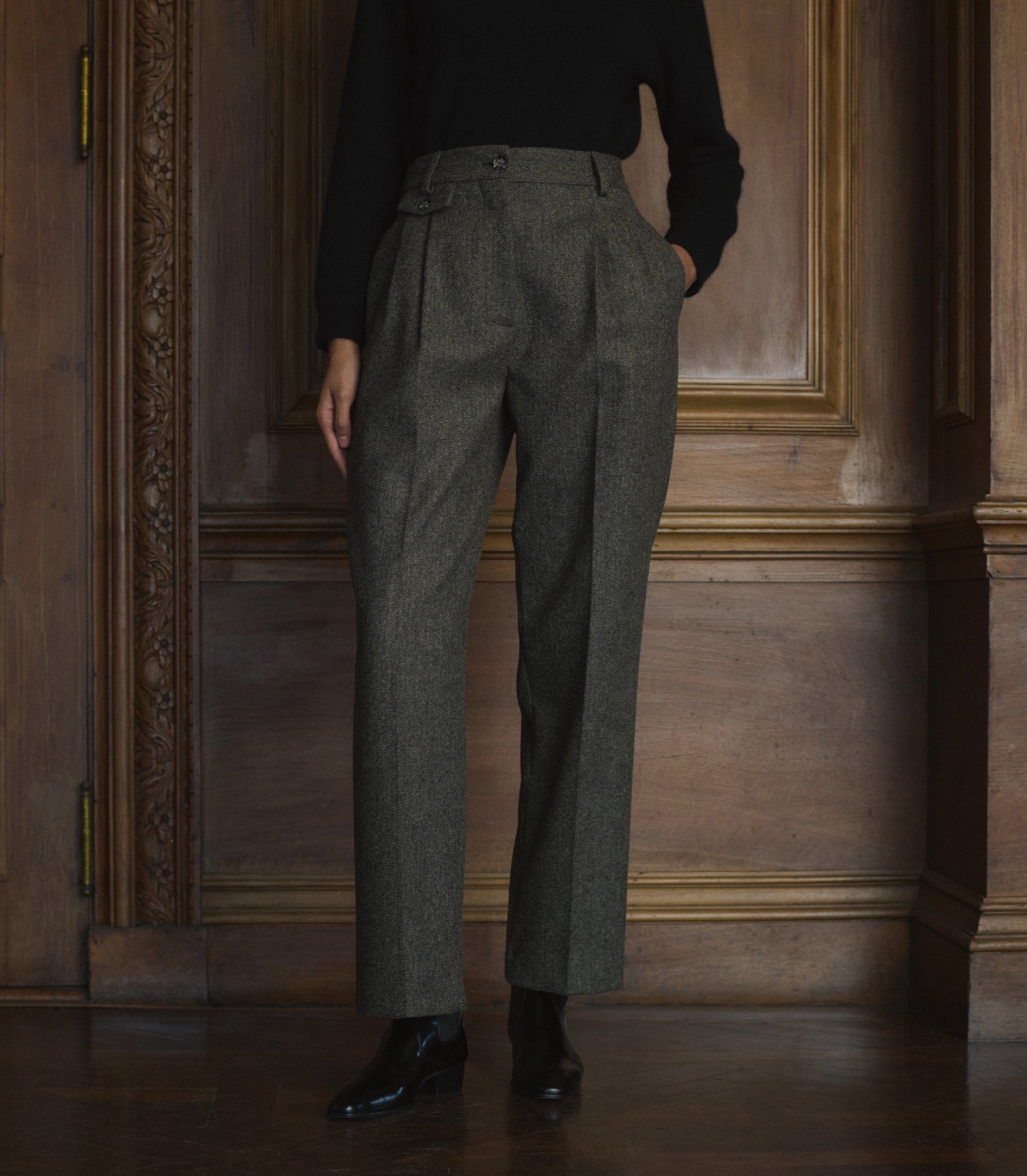 CHESTER PANT -- ENGLISH HERRINGBONE view 6
