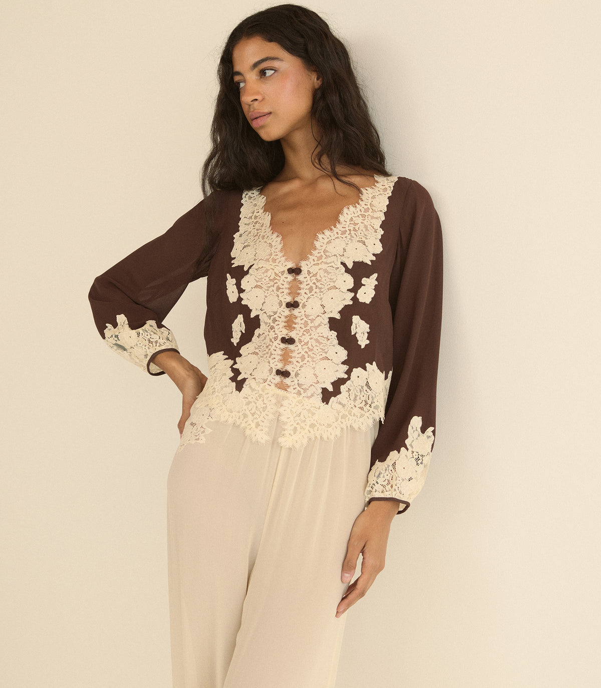 CLARIMONDE TOP -- CHICORY BARK view 5
