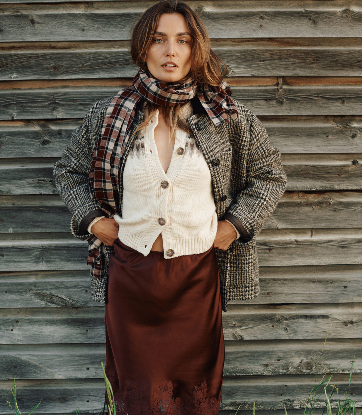 CLARKE CARDIGAN -- OATMEAL OLYMPIA FAIR ISLE view 5
