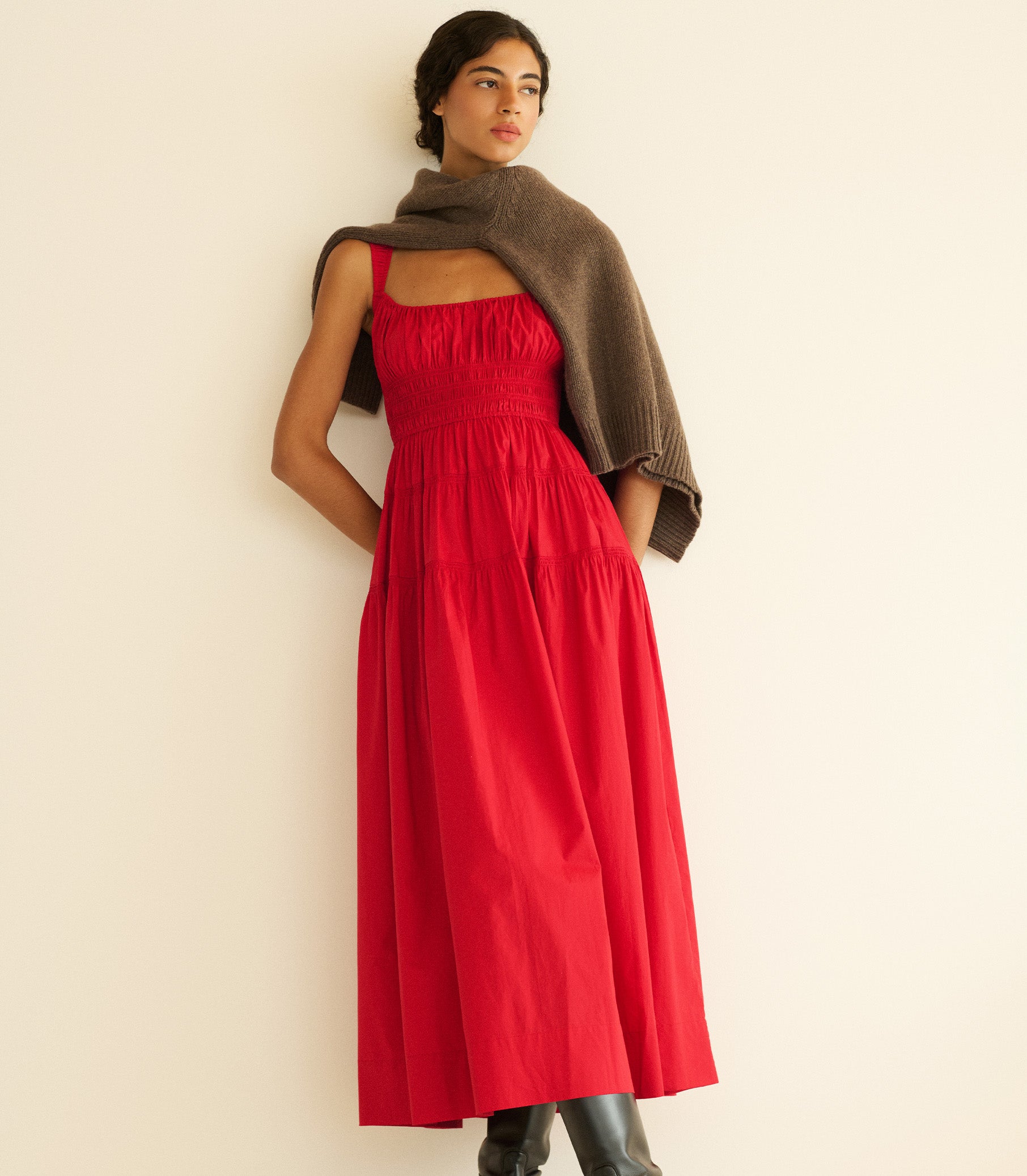 CLOVER DRESS -- DEEP TOMATO view 4

