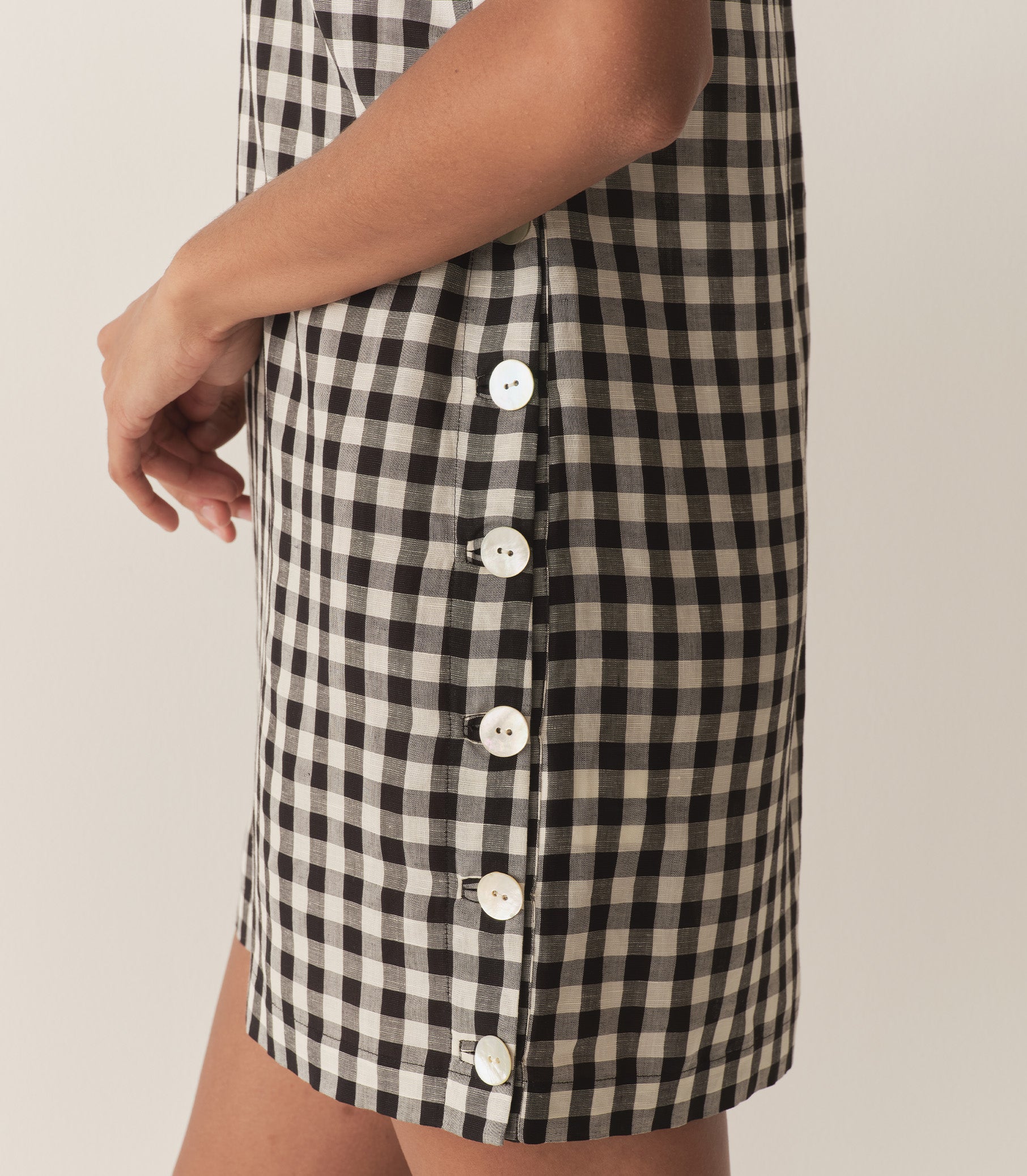 CORALIE DRESS -- BLACK MARILYN GINGHAM view 3
