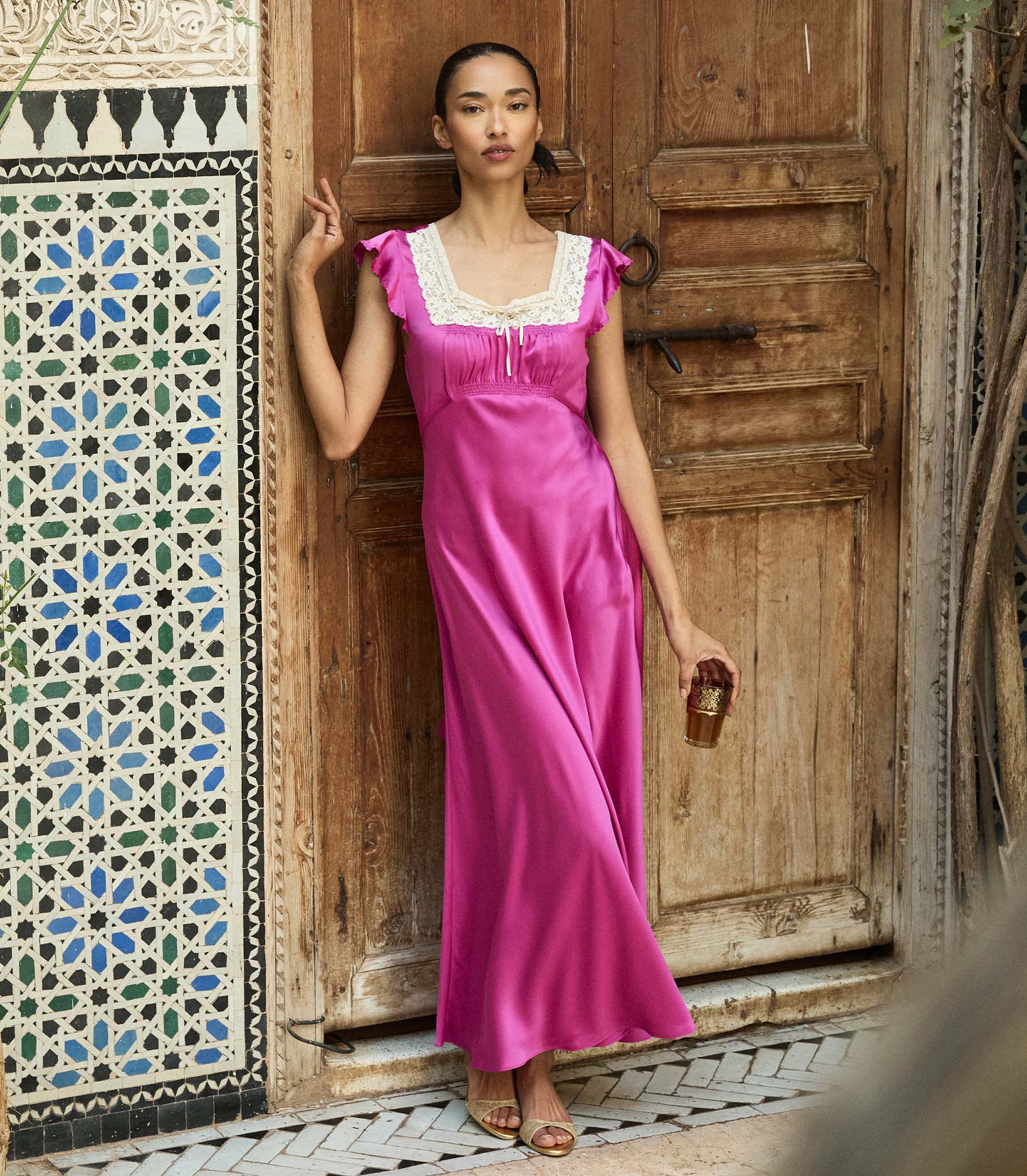 CORINA DRESS -- MAGENTA view 2
