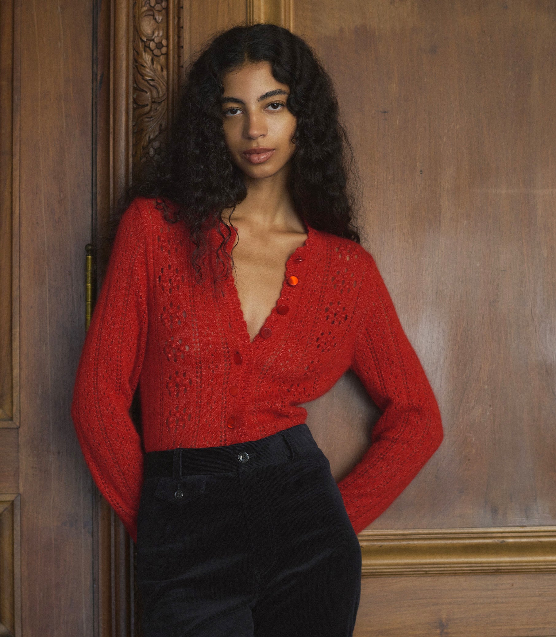 COSETTE CARDIGAN -- CERISE view 1
