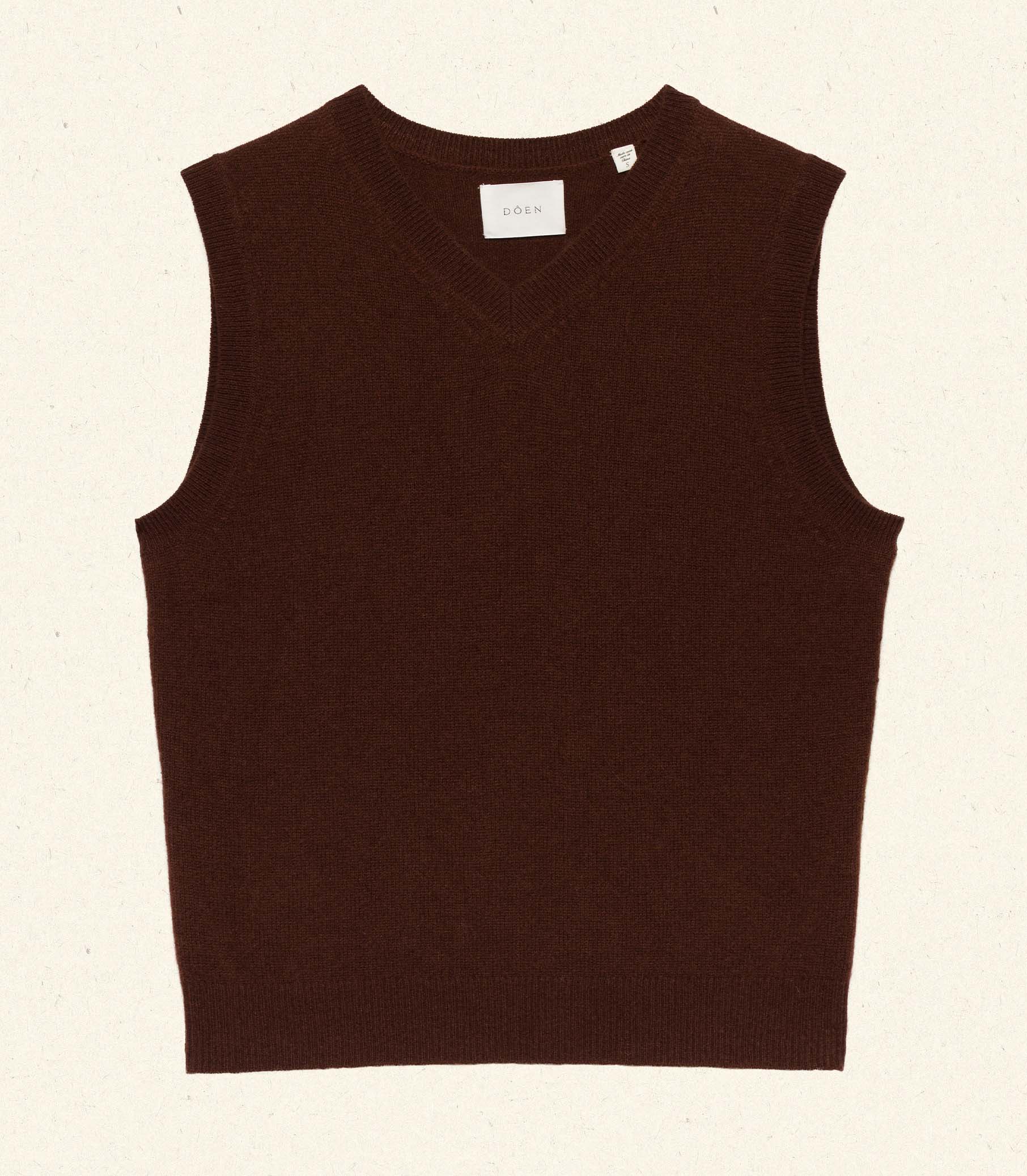 DAMIA CASHMERE VEST -- DARK UMBER view 7
