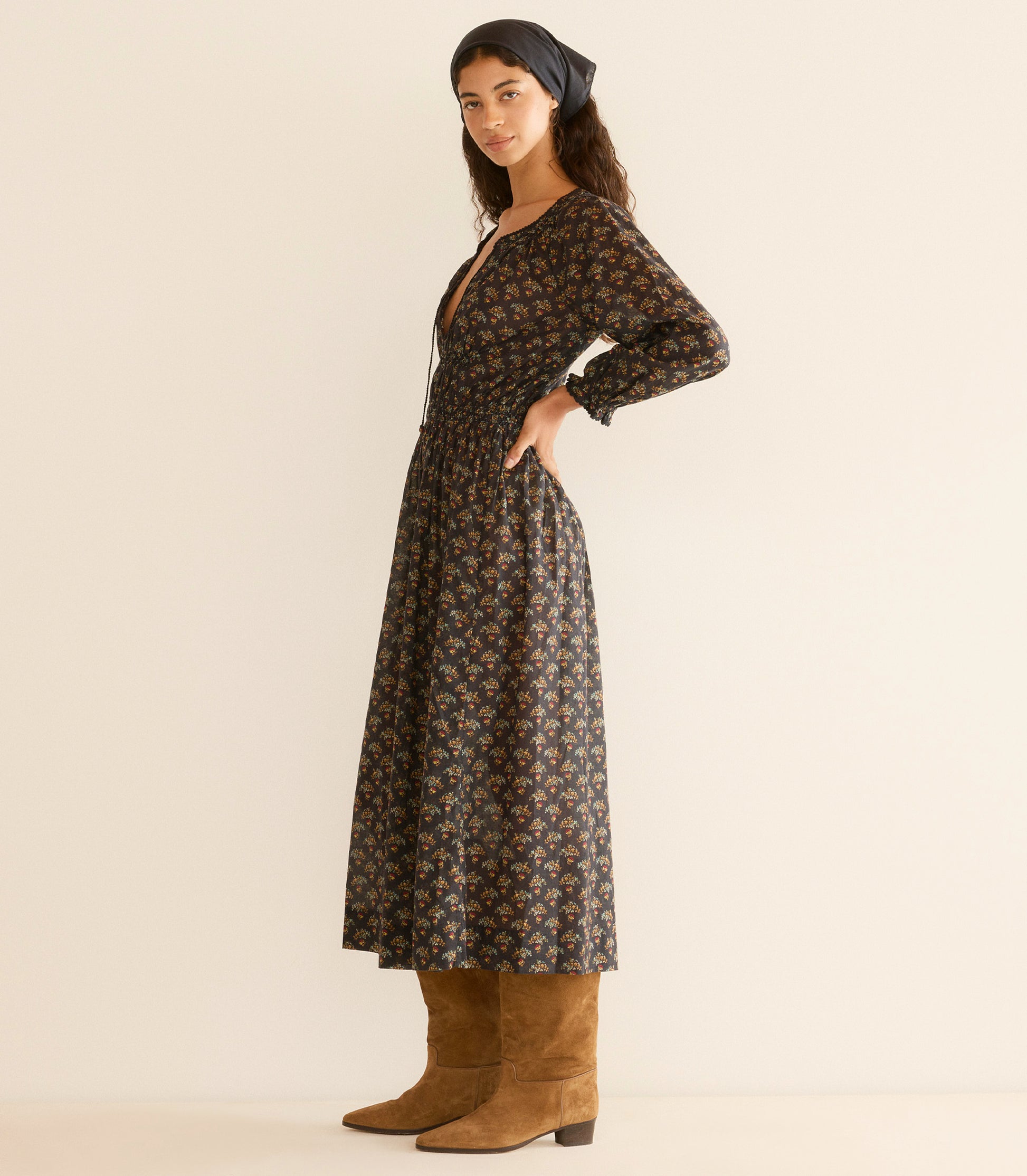 DELFINA DRESS -- DELPHINIUM FLORAL view 1
