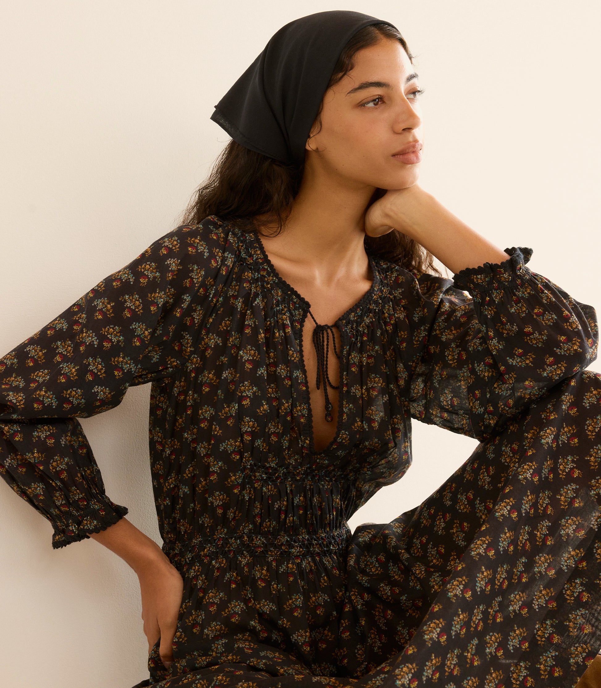 DELFINA DRESS -- DELPHINIUM FLORAL view 2
