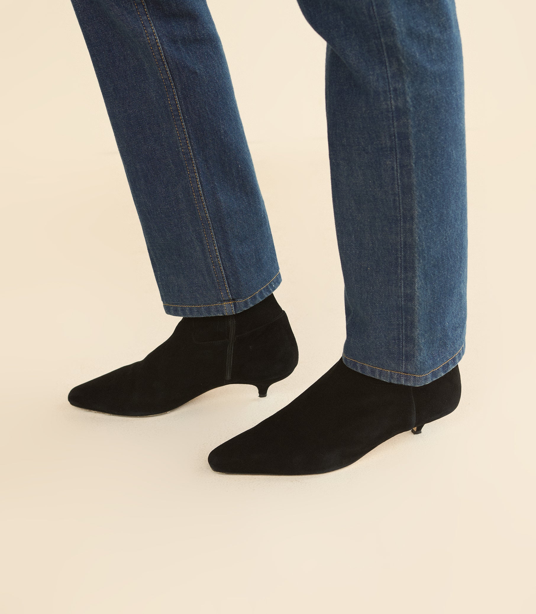 DEVI BOOT -- BLACK STRETCH SUEDE view 2
