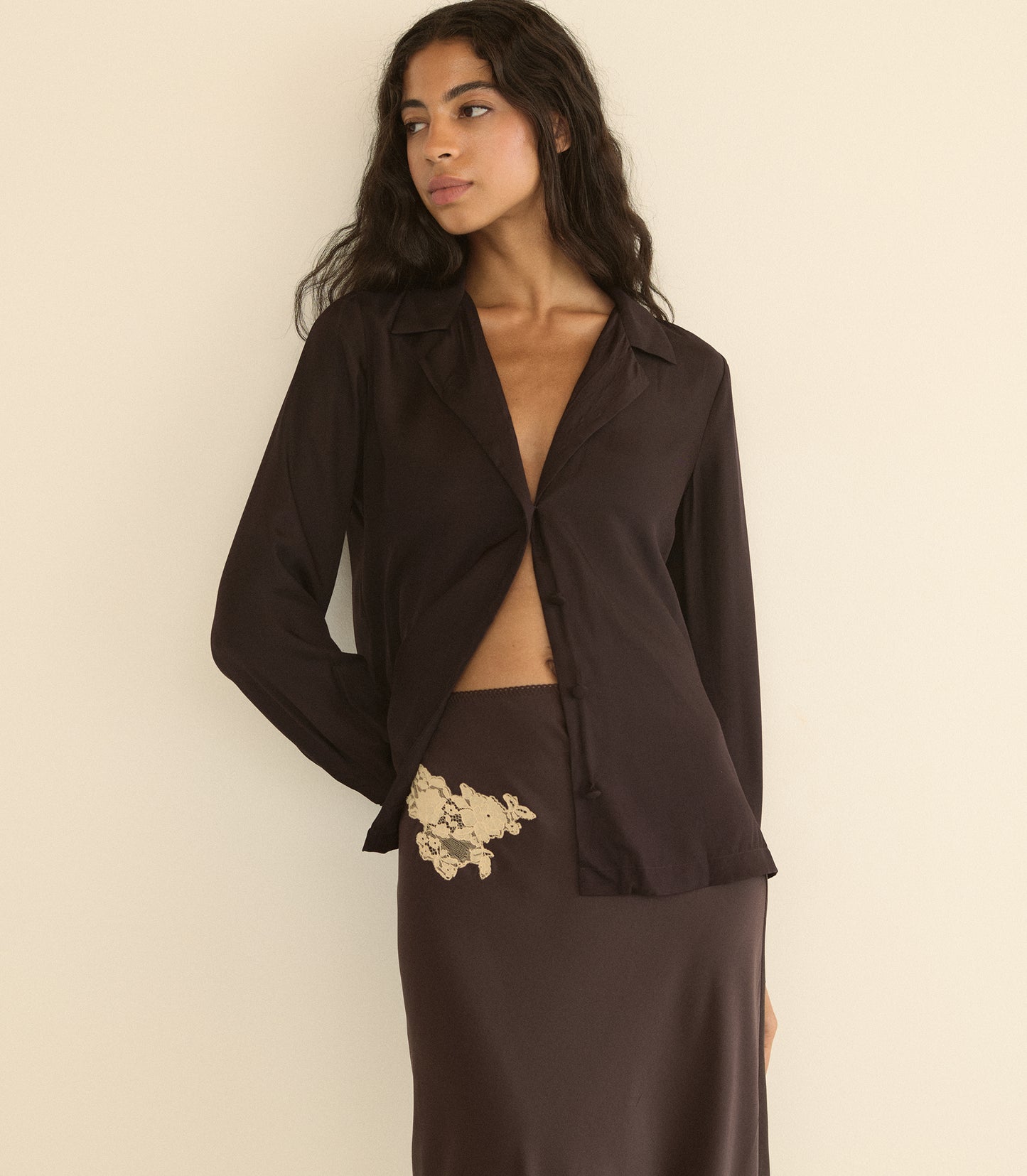 DORSIA TOP -- EQUESTRIAN BROWN