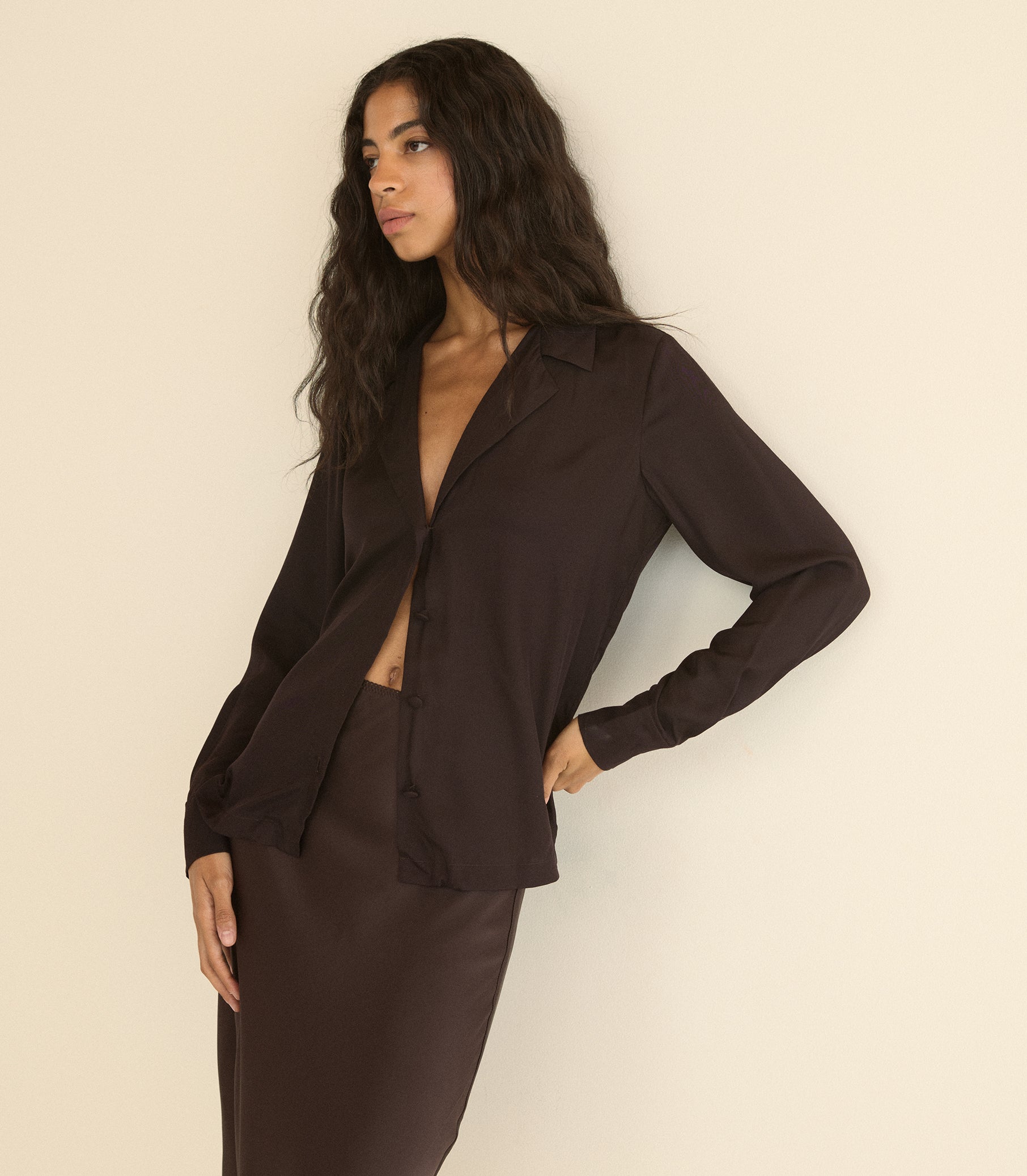 DORSIA TOP -- EQUESTRIAN BROWN view 5
