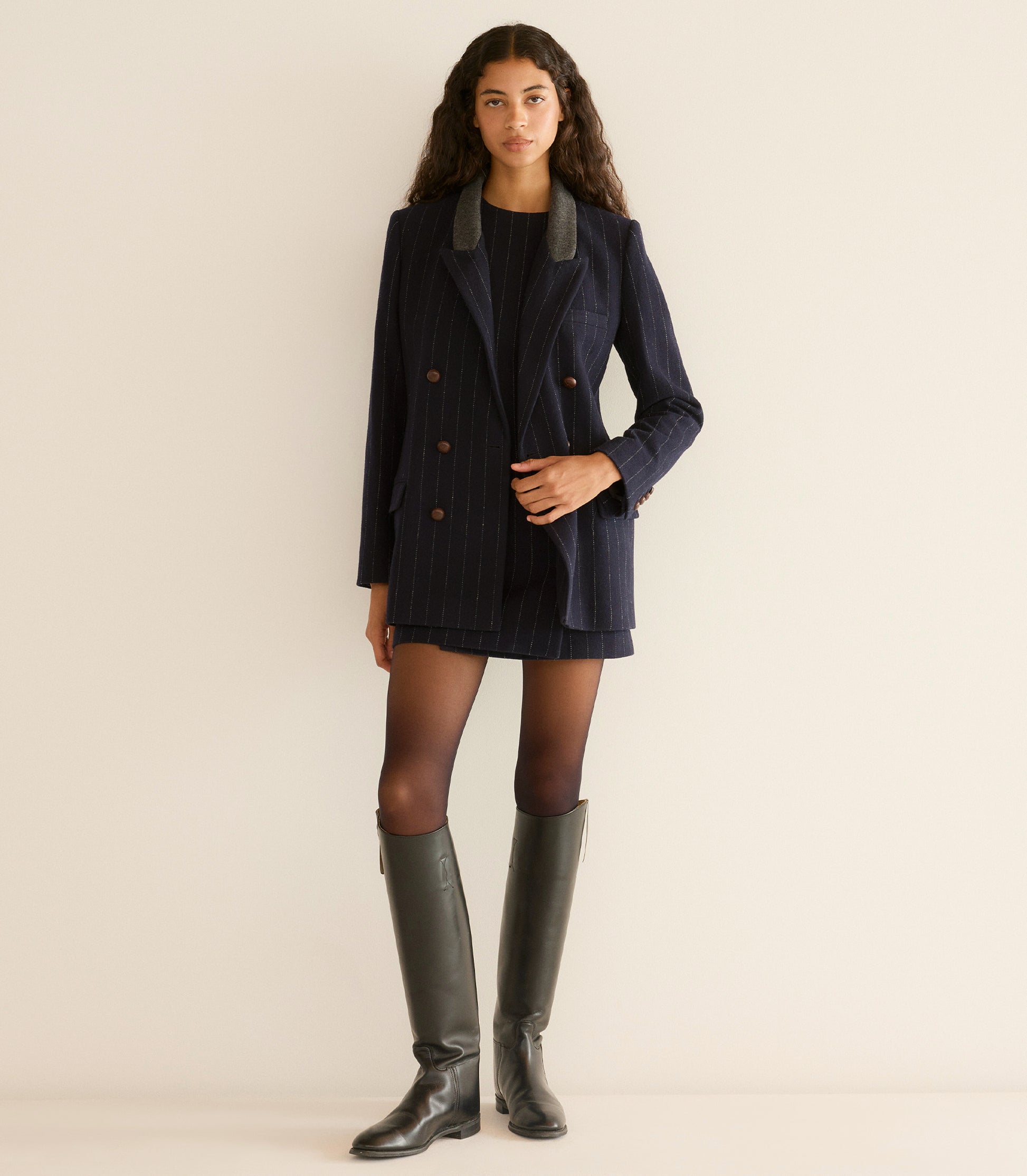 DUCCIO BLAZER -- MARIANNE PINSTRIPE view 2
