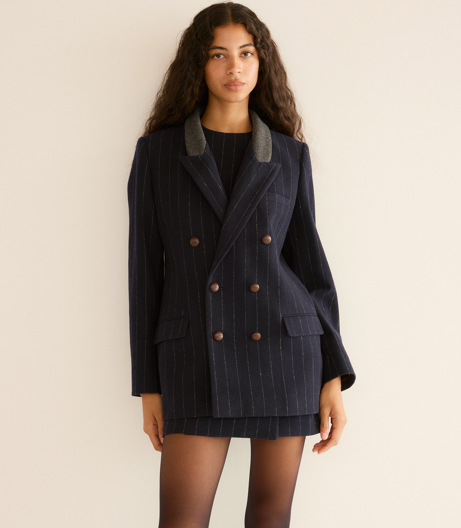 DUCCIO BLAZER -- MARIANNE PINSTRIPE view 3

