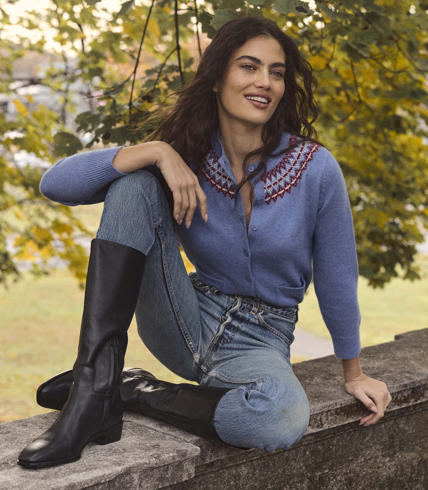 ELLIOT CASHMERE CARDIGAN -- VASHON JACQUARD view 2
