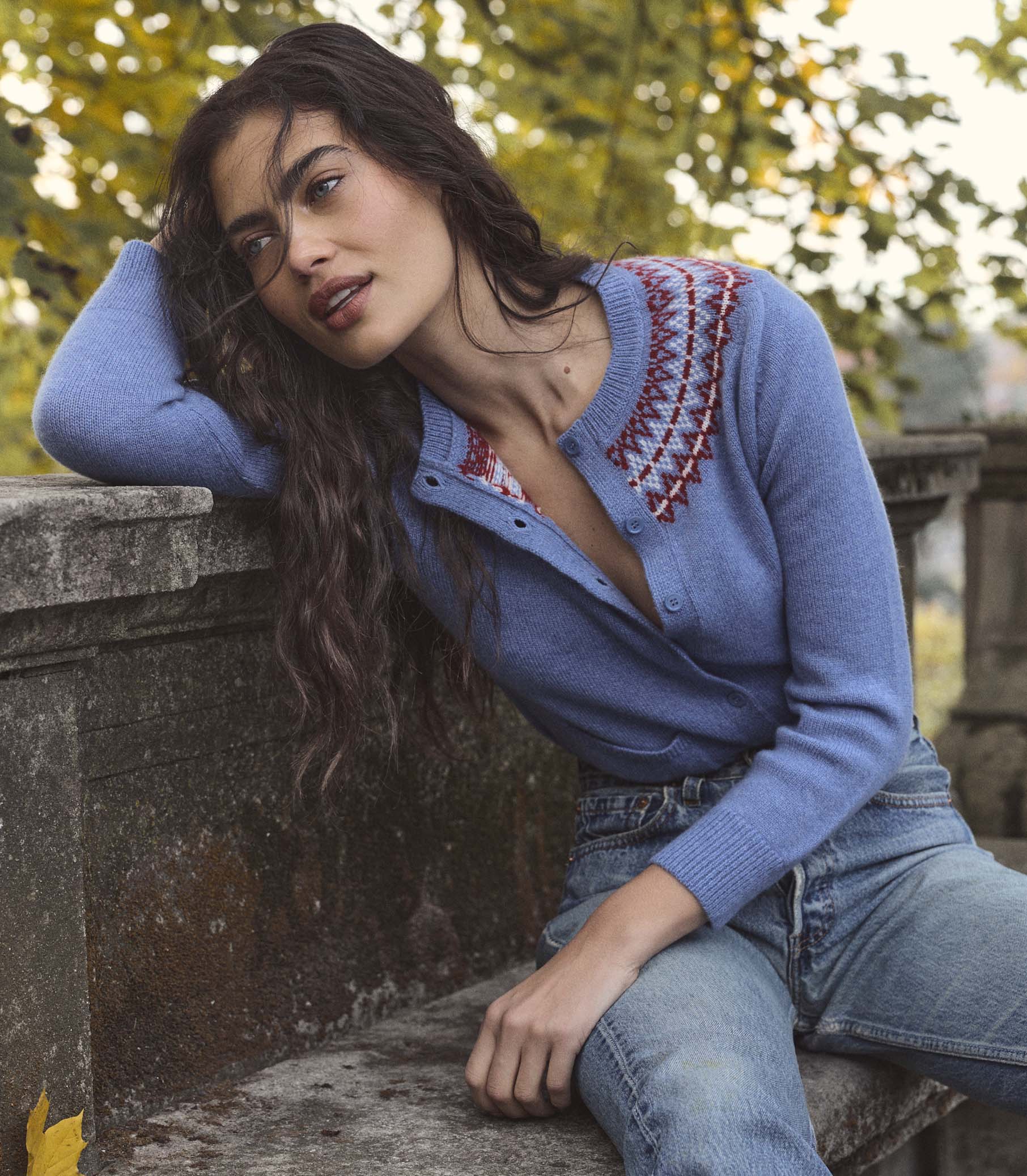 ELLIOT CASHMERE CARDIGAN -- VASHON JACQUARD view 5

