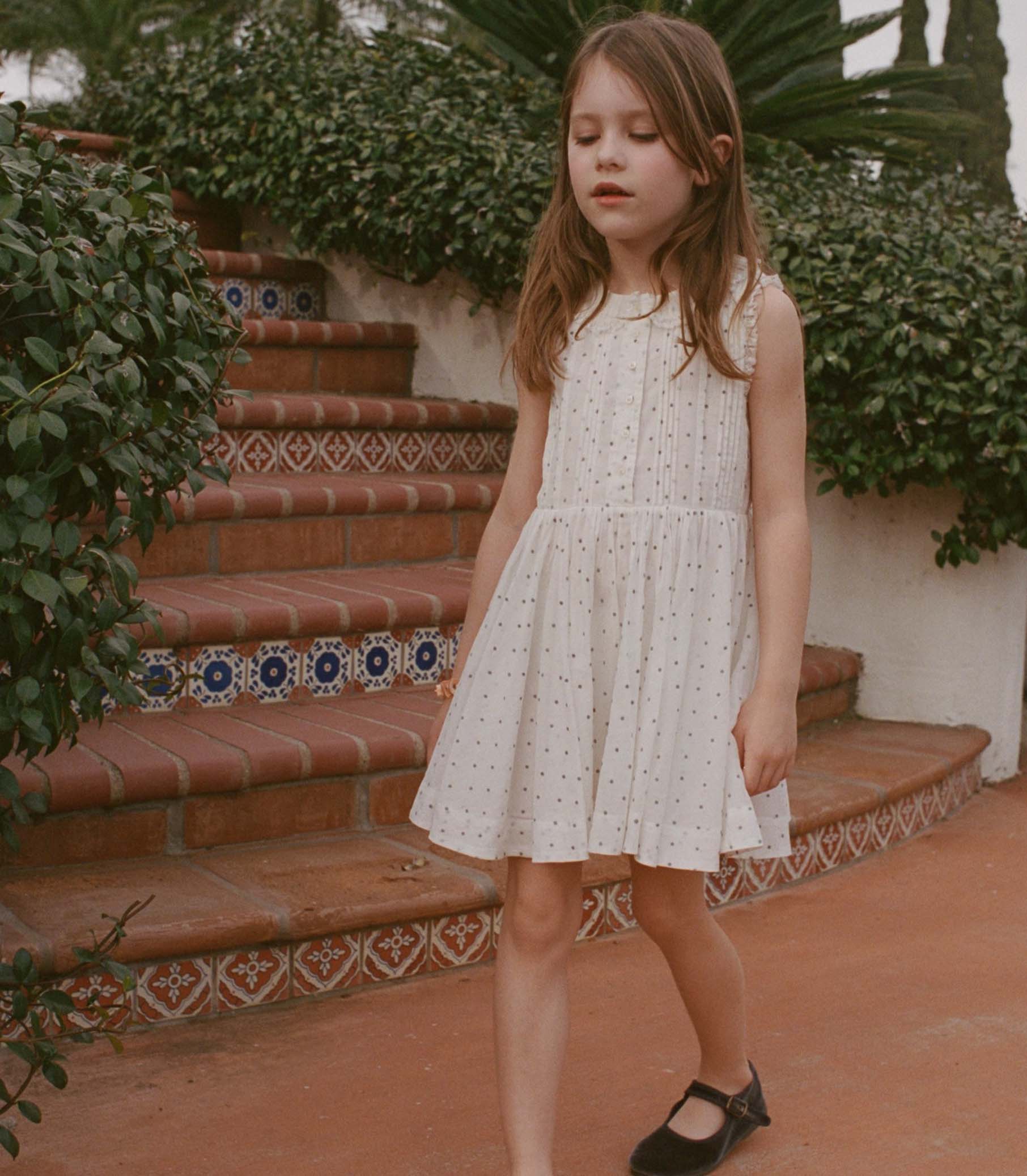 ELLY DRESS -- SALT FLOCK DOT view 3
