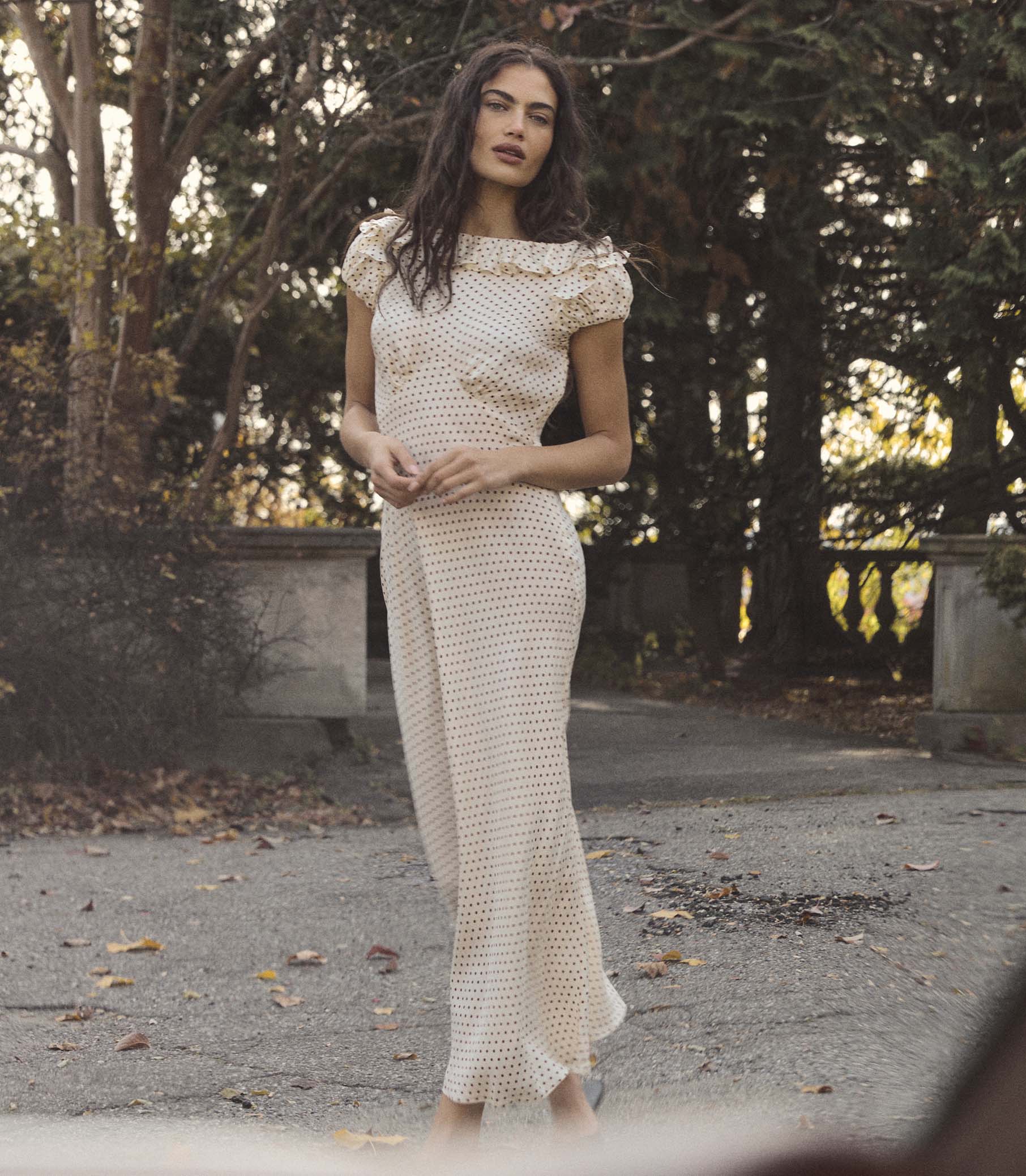 EMERENCE DRESS -- CRÈME PORTIA DOT view 3
