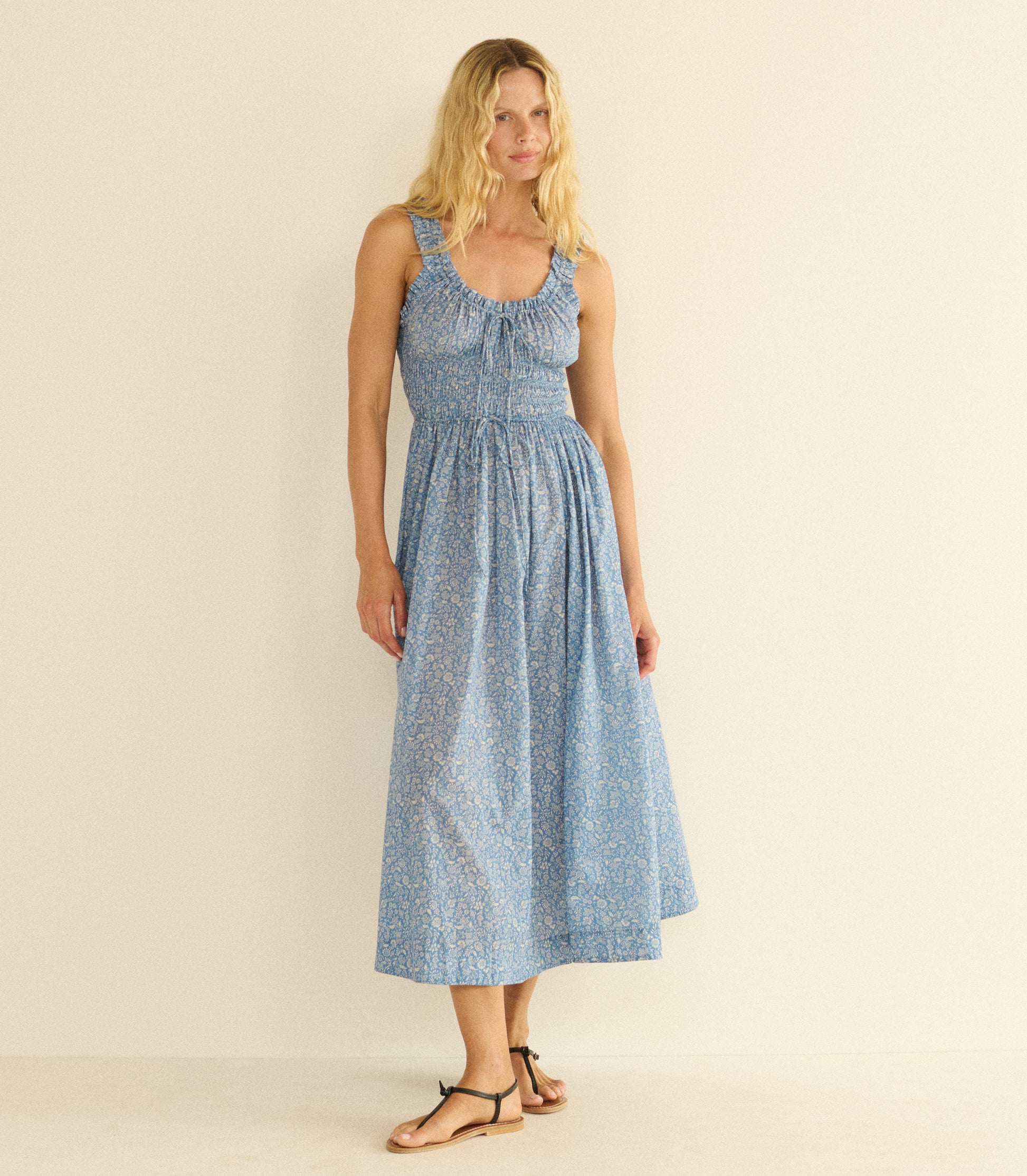 EMMARETTA DRESS -- BLUE GARDEN BLOOM view 2
