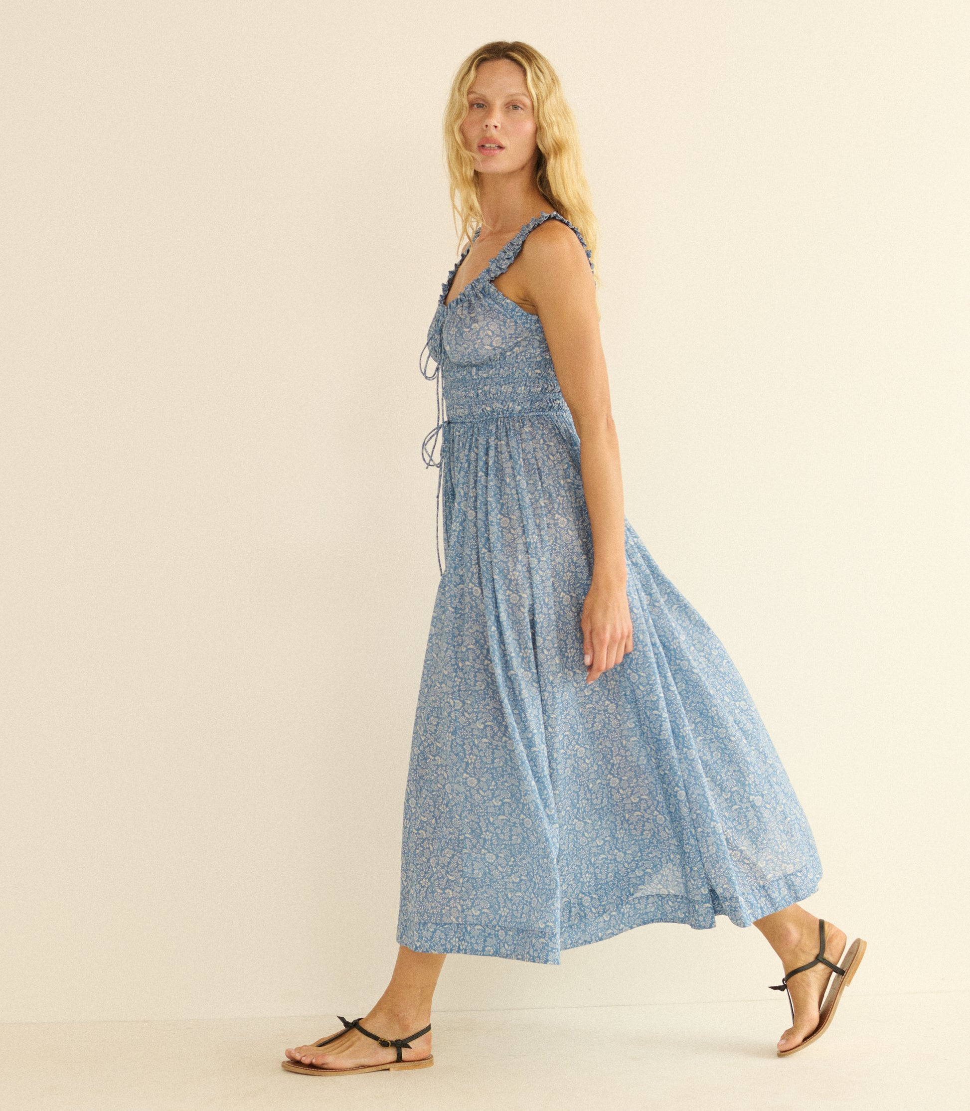EMMARETTA DRESS -- BLUE GARDEN BLOOM view 4
