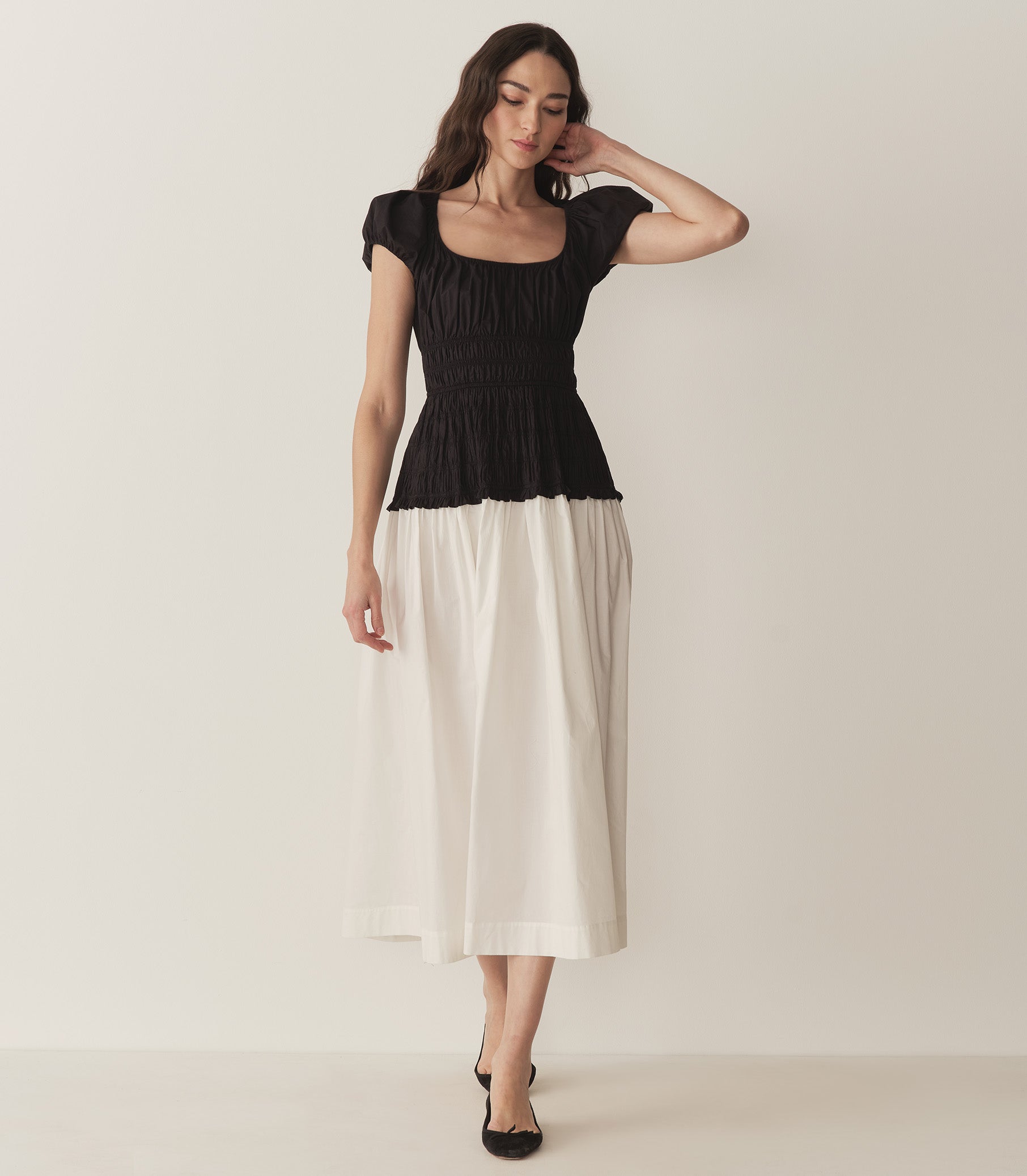 HMD -- ENYA DRESS -- BLACK AND SALT view 1
