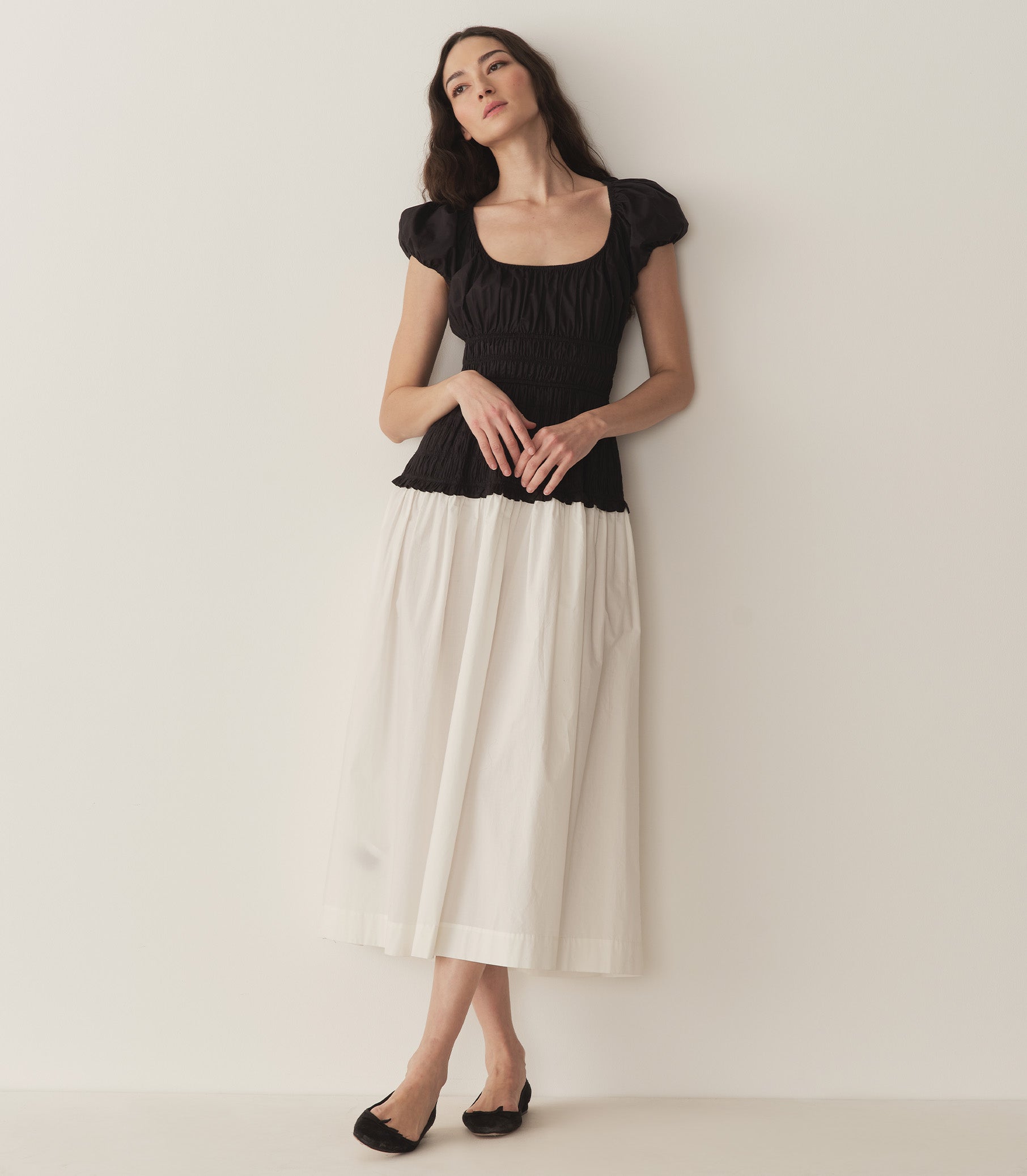 HMD -- ENYA DRESS -- BLACK AND SALT view 3
