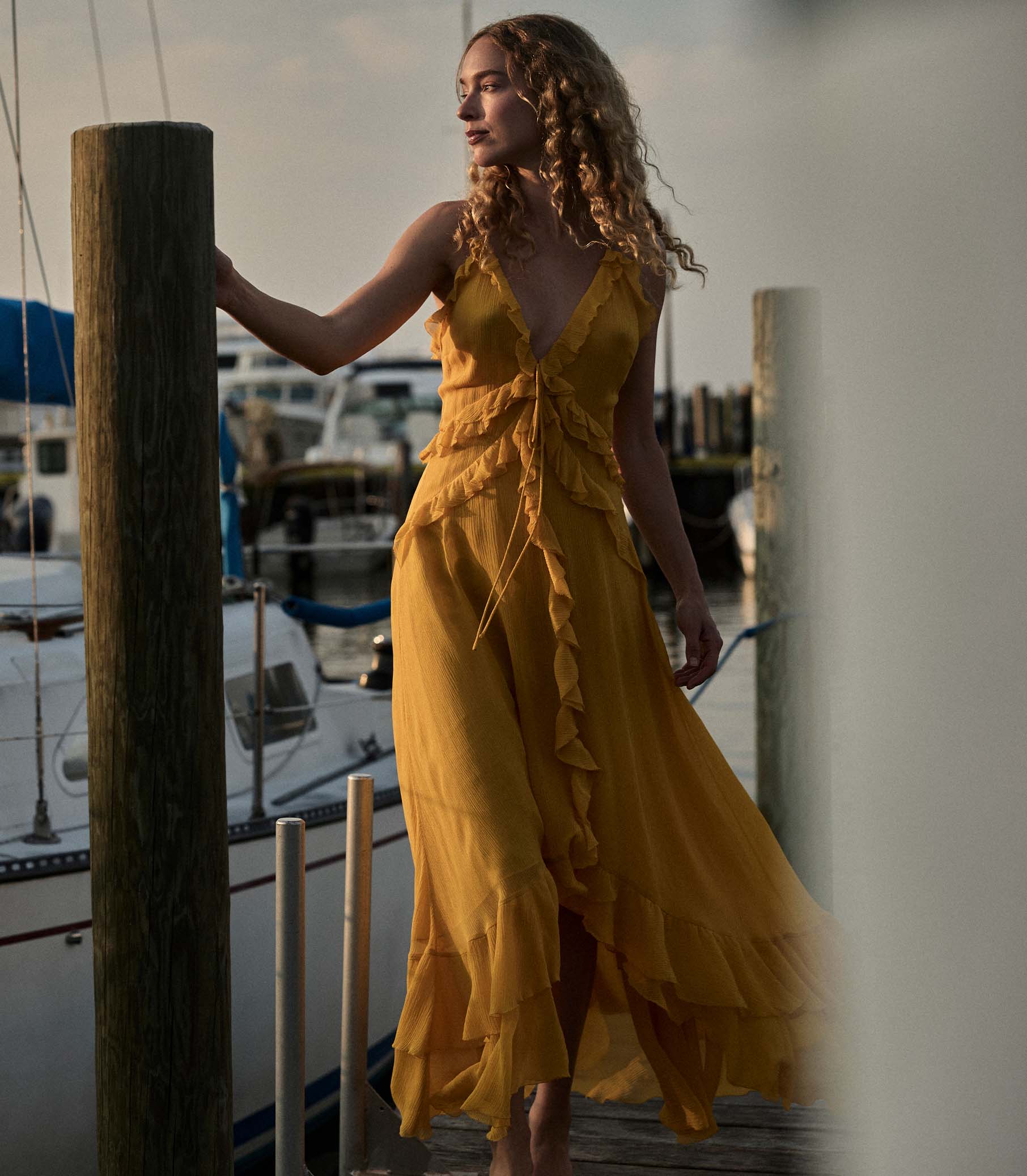 EVELINA DRESS -- GOLDEN ACACIA view 1
