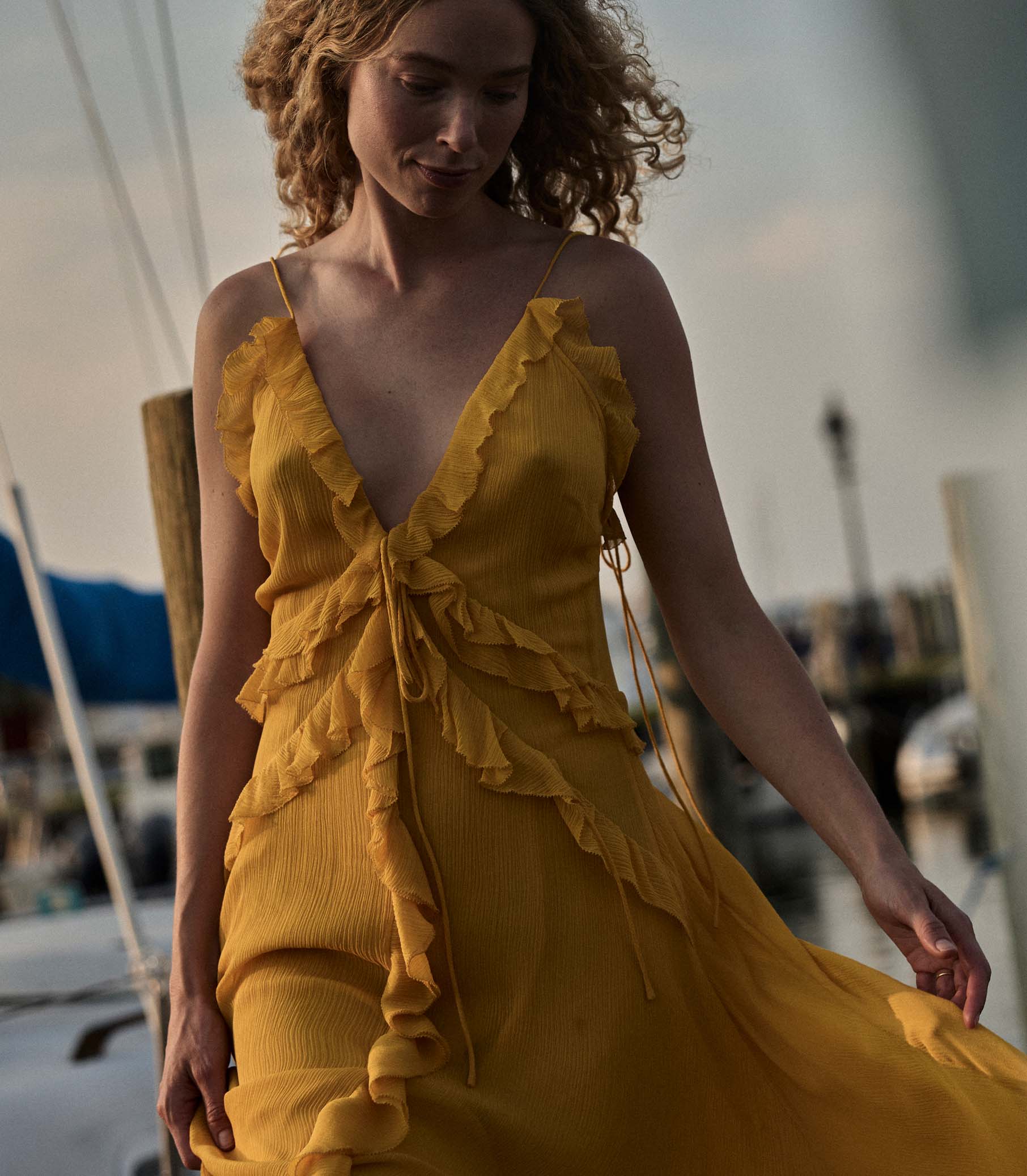 EVELINA DRESS -- GOLDEN ACACIA view 3
