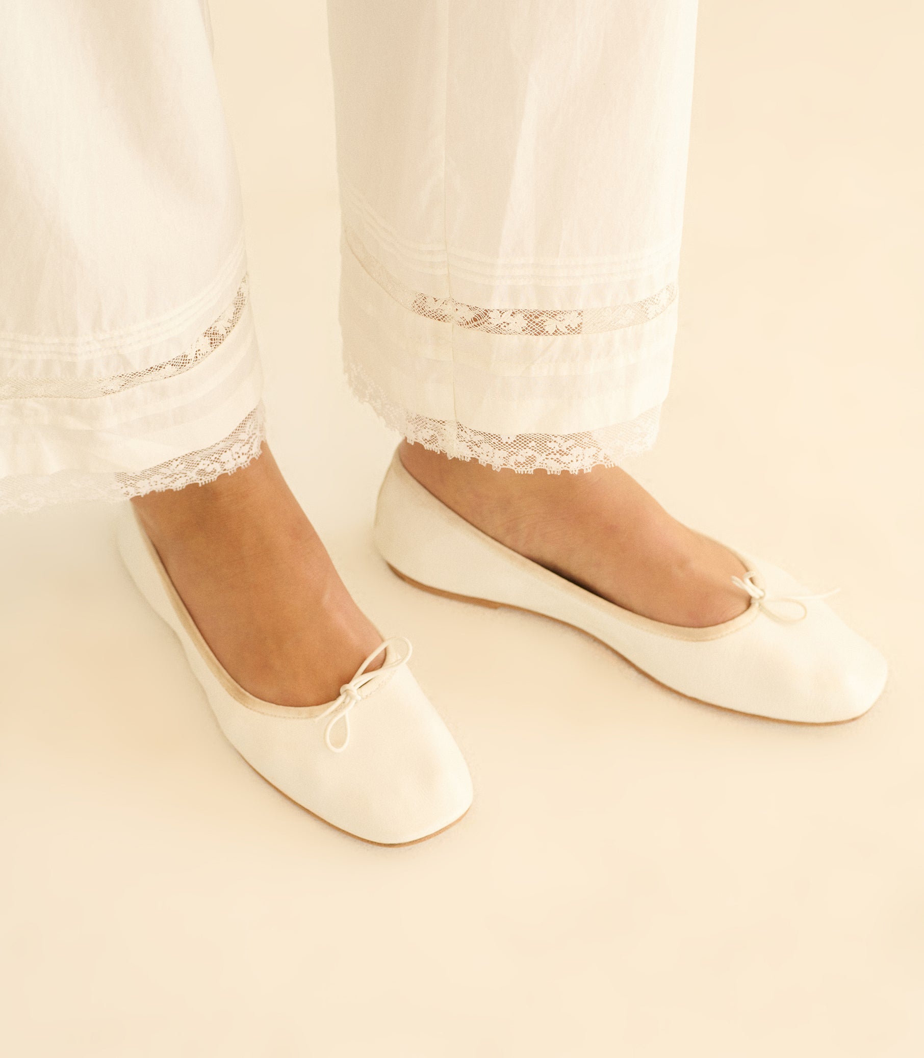 FIFI BALLET FLAT -- WHITE NAPPA view 1
