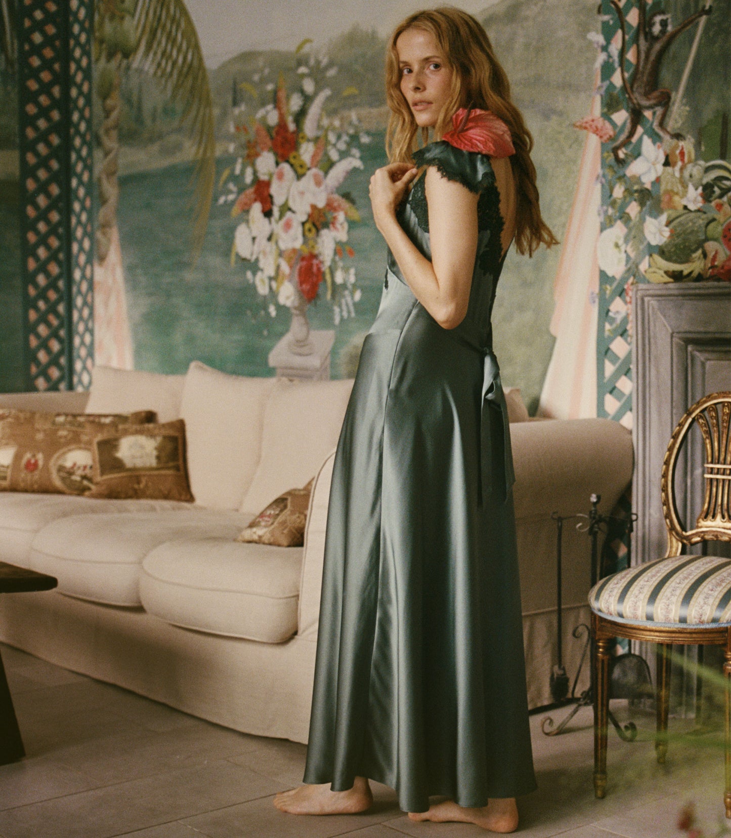 FIONA DRESS -- DULAC GREEN