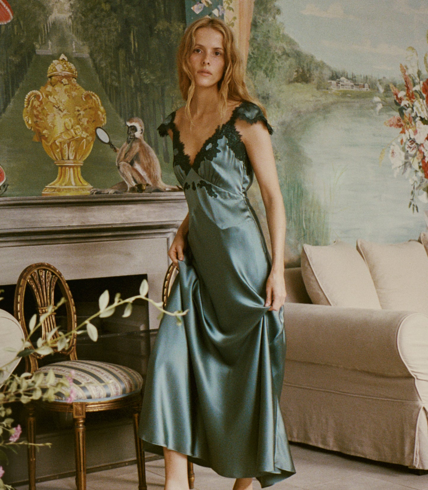 FIONA DRESS -- DULAC GREEN
