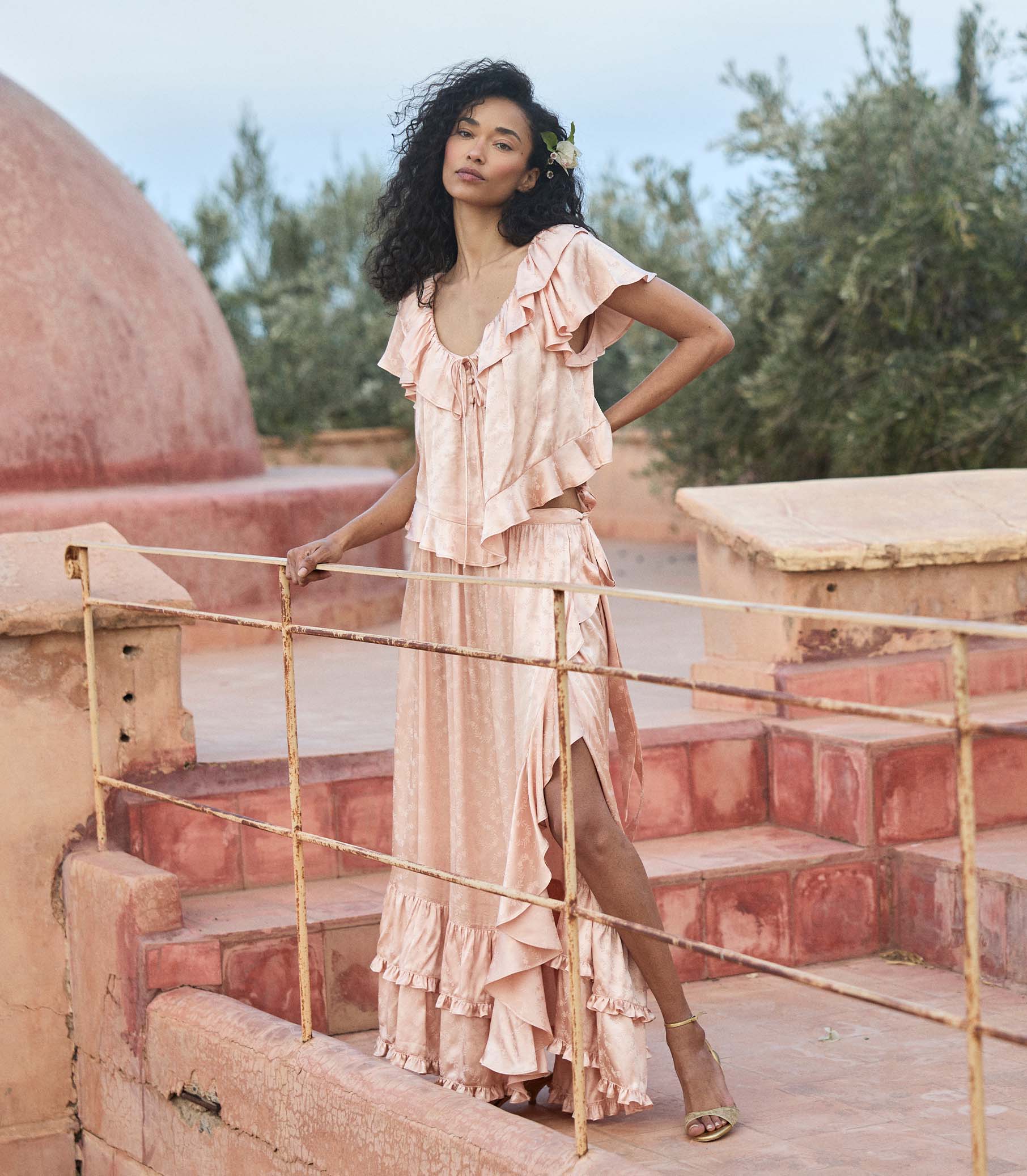 FIORENZA SKIRT -- PEACH SORBET view 3
