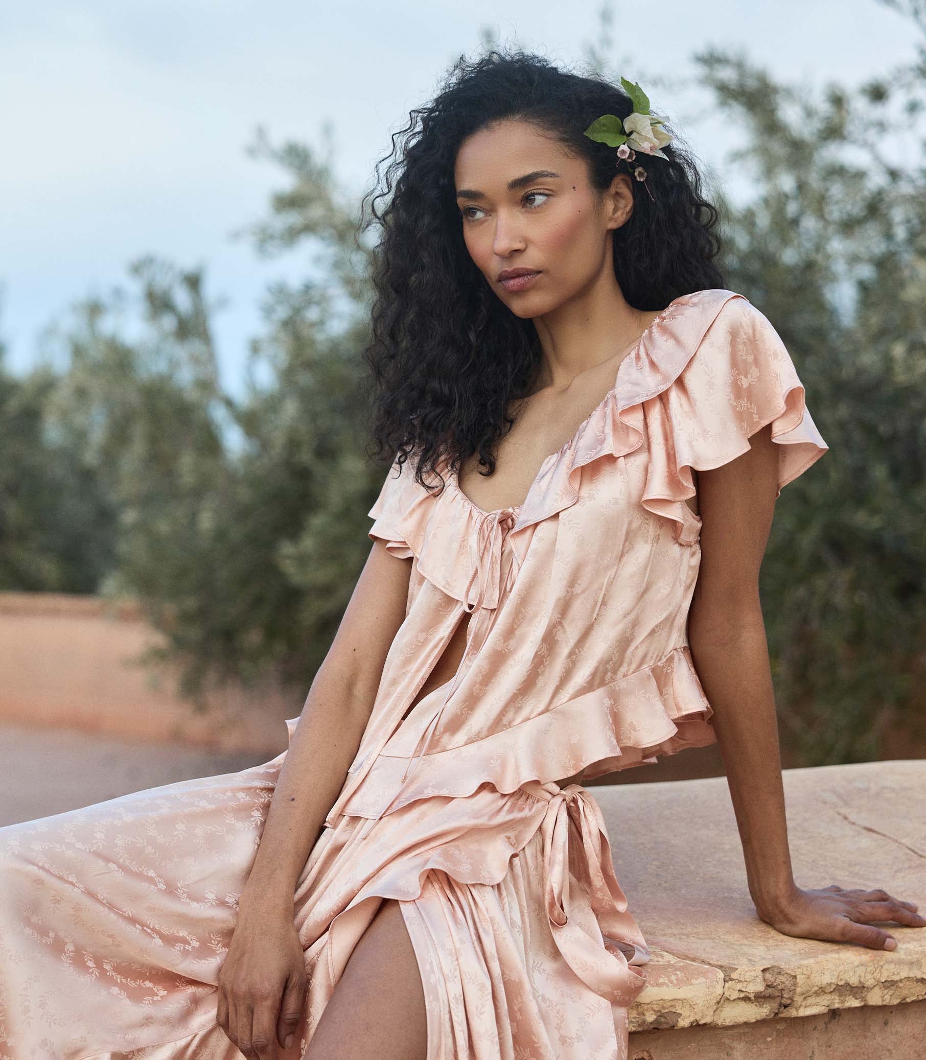 FLORIETTE TOP -- PEACH SORBET view 2
