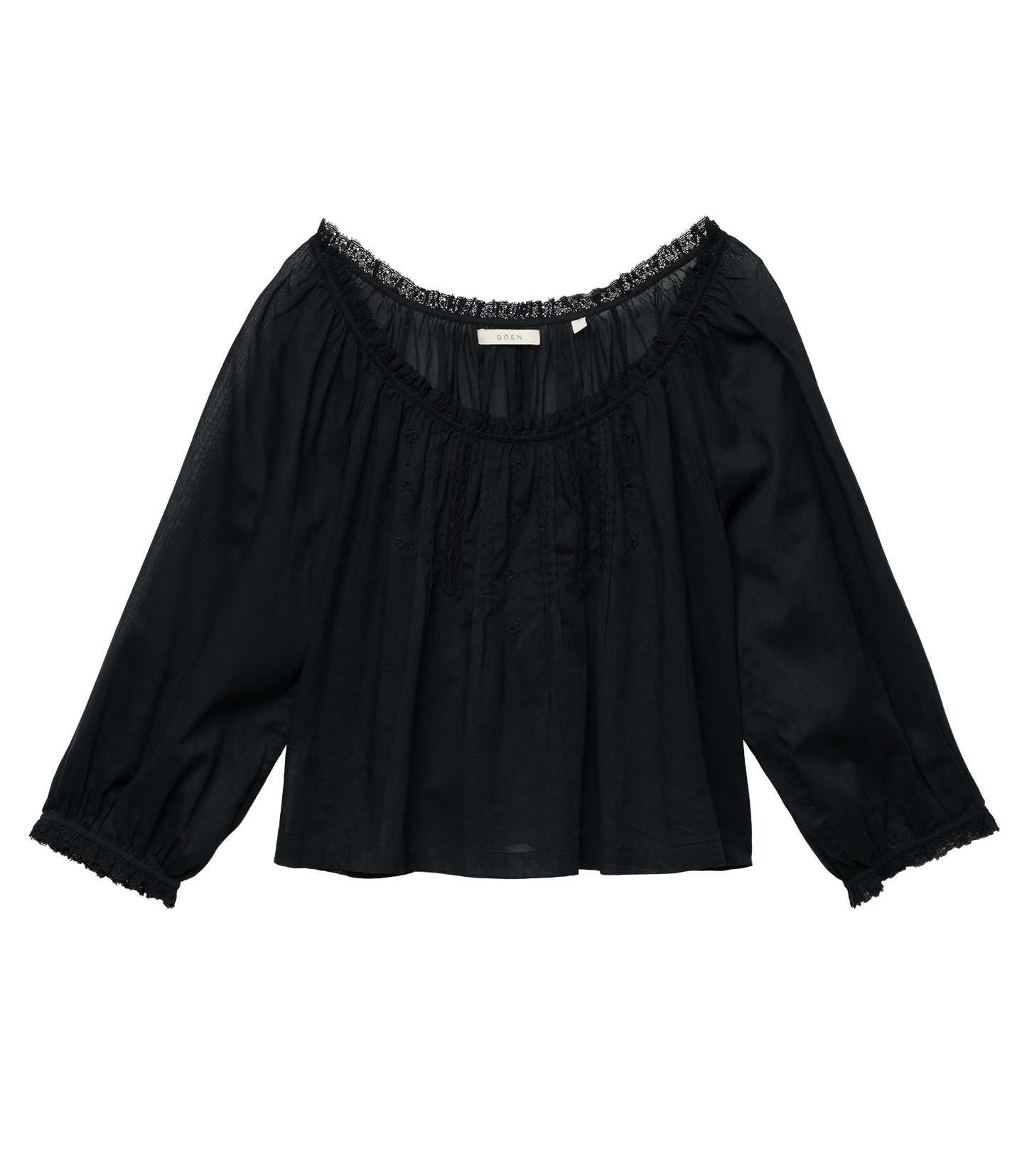 FLORINE TOP -- BLACK