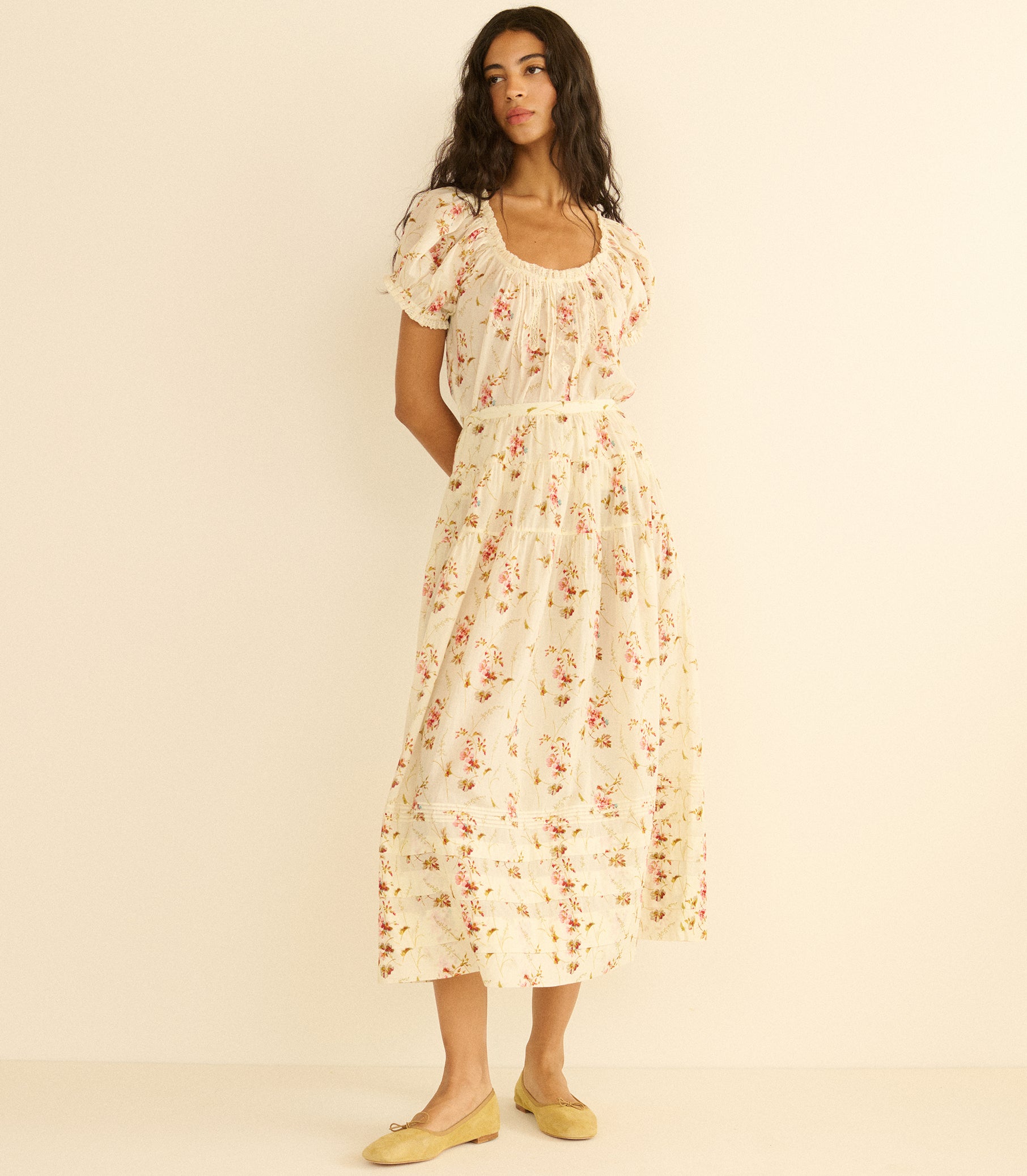 FREDERICA TOP -- BLANC PRAIRIE ROSE view 6
