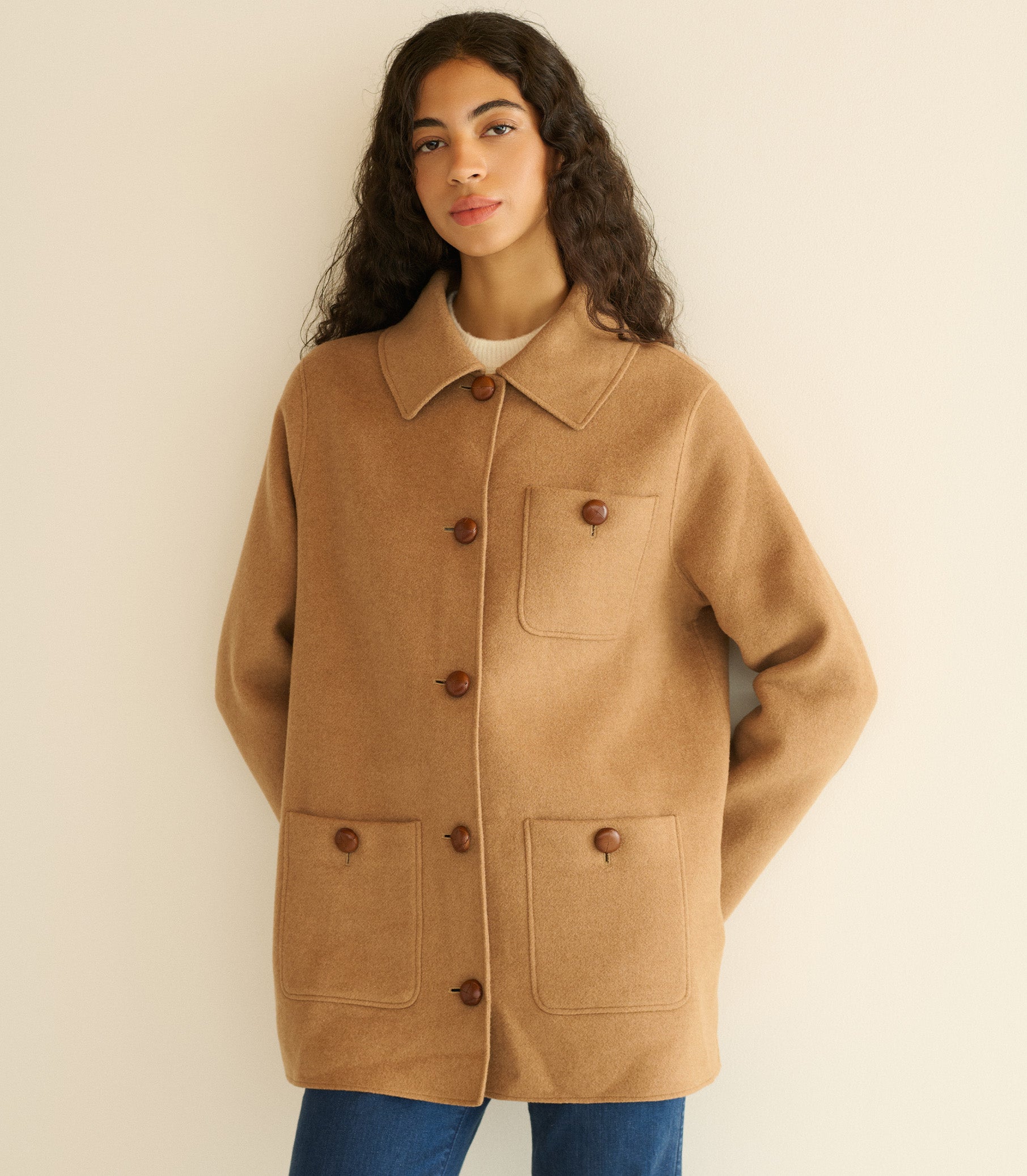 GERMAIN COAT -- LIGHT KHAKI view 2
